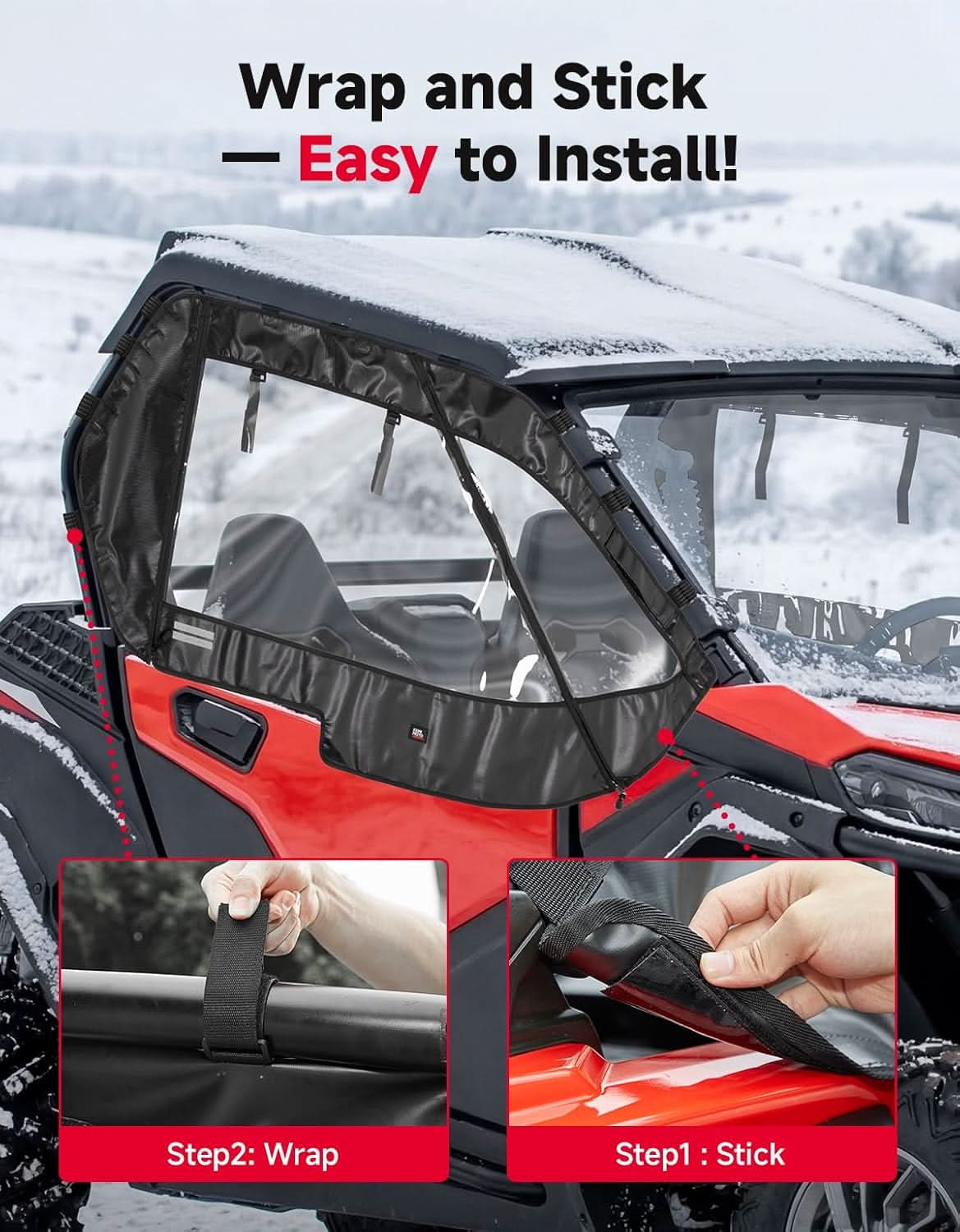 Kemimoto Soft Cab Enclosure Wind‑Tight Seal
