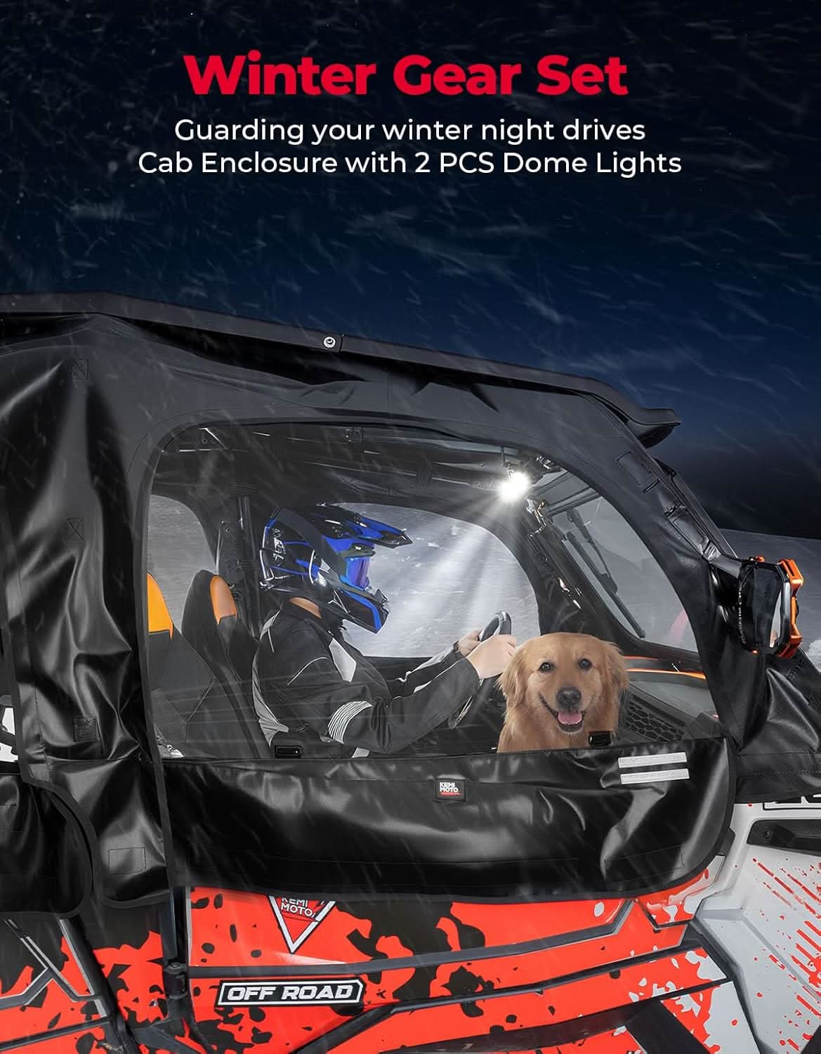 Kemimoto Cab Enclosure With Dome Lights For RZR XP4 1000