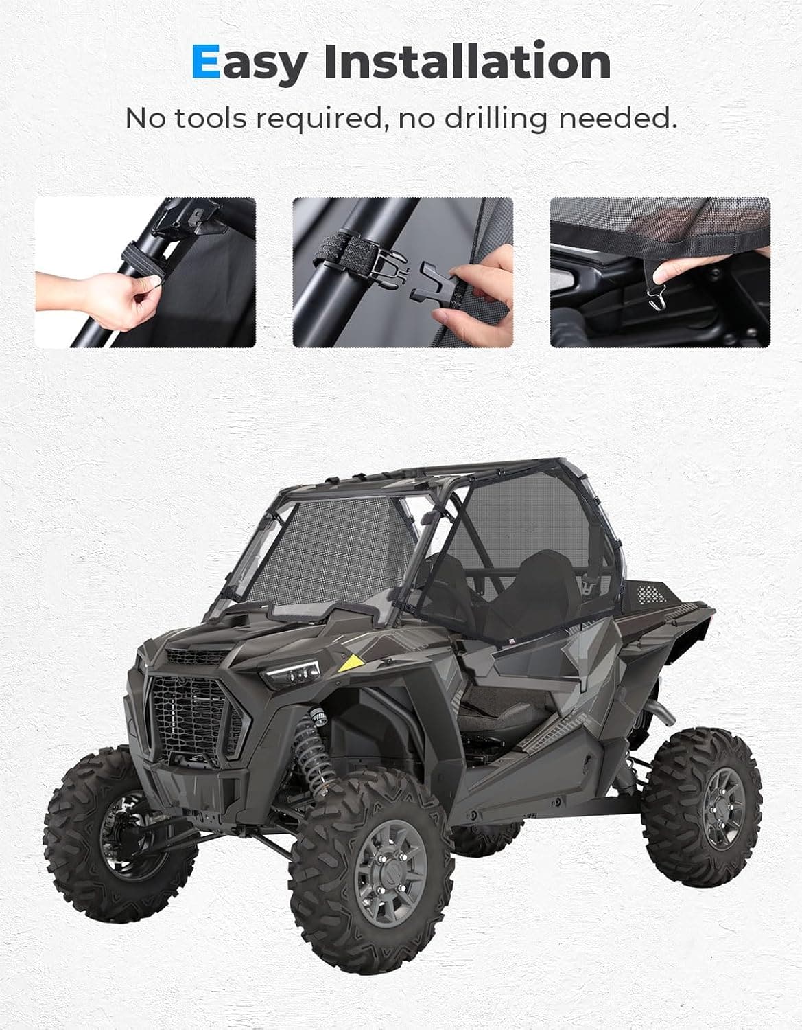 Kemimoto Mesh Shield Window Net for Polaris RZR XP 1000
