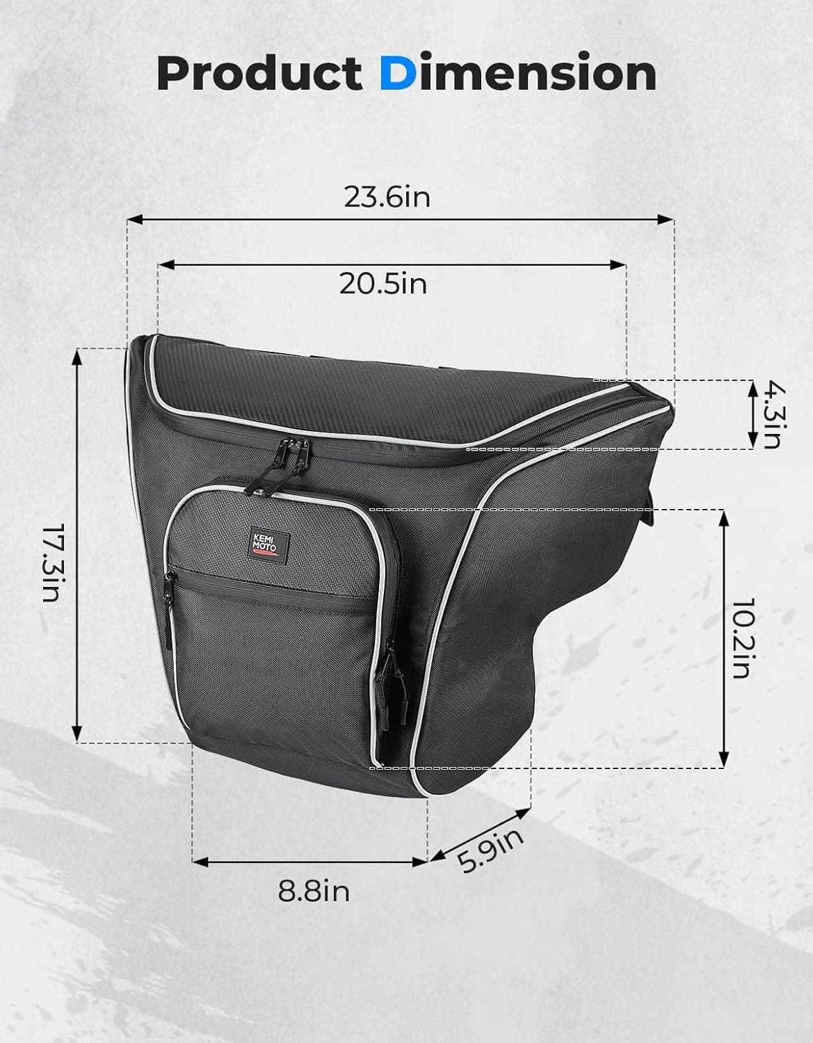 Kemimoto UTV Seat Bag 12L Water‑Resistant for Polaris 1000/XP 2016‑2024