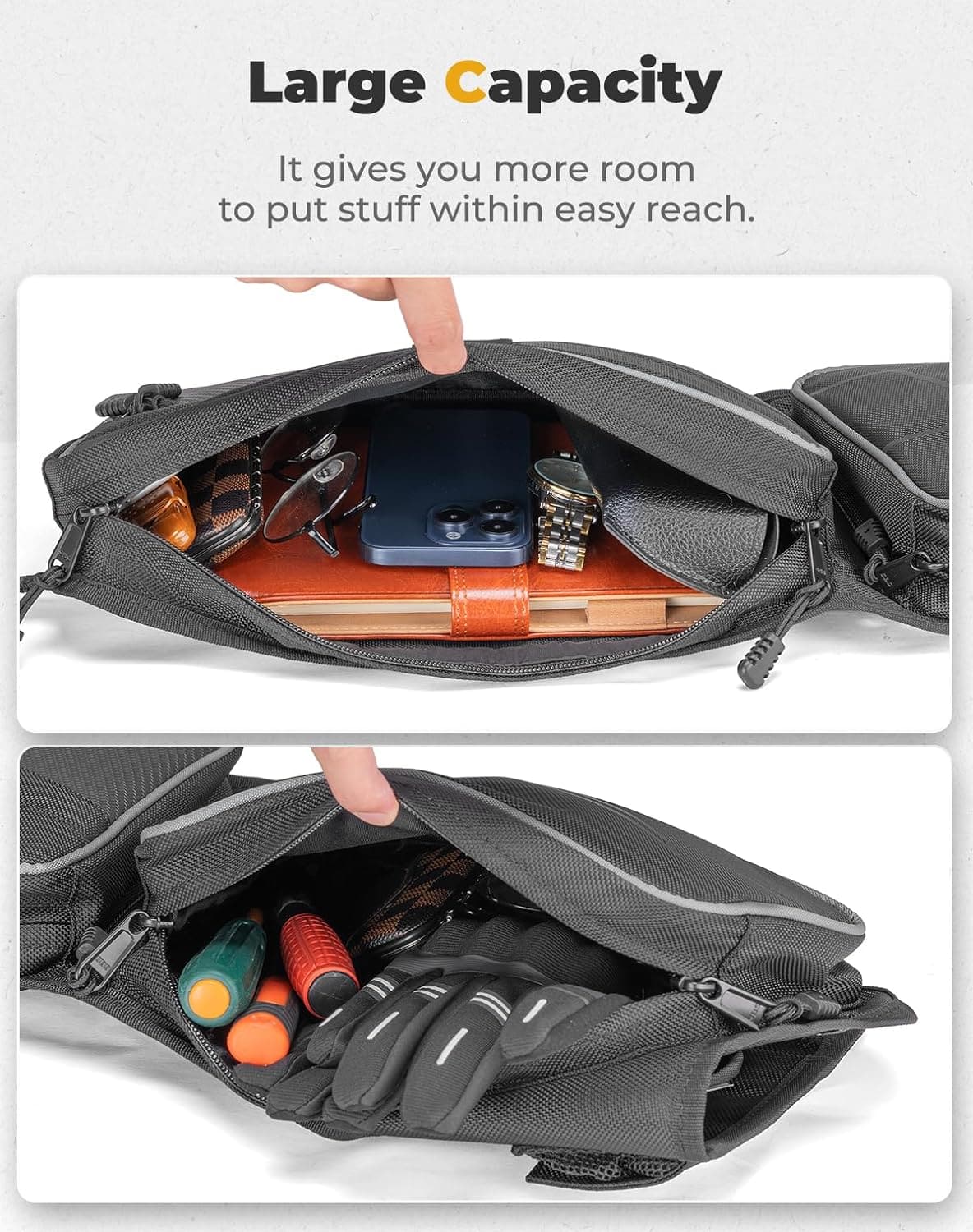 Kemimoto Front Door Bag for Polaris RZR XP 1000/4 Water‑Resistant