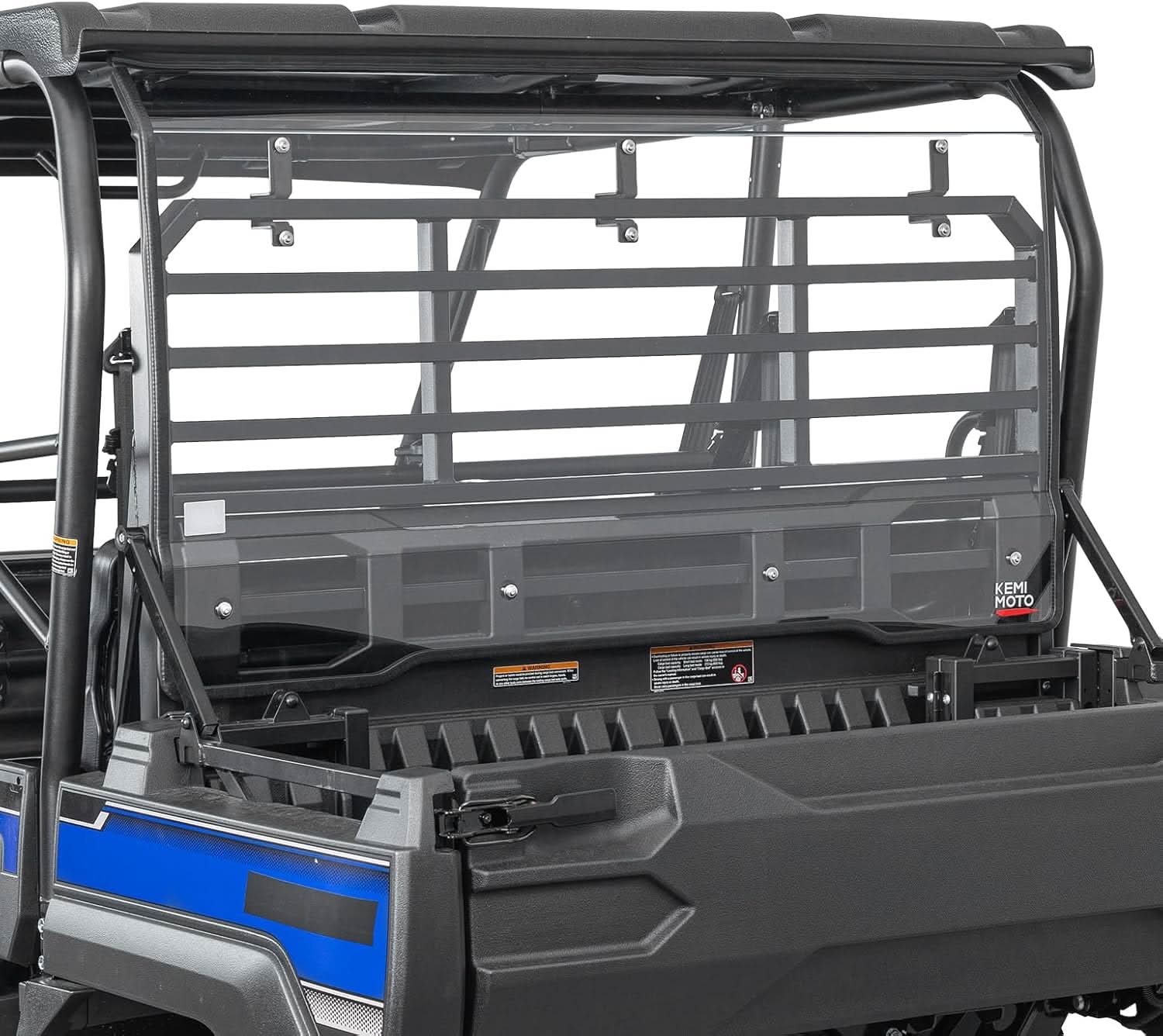 Kemimoto Rear Windshield Hard-Coated Polycarbonate for Kawasaki Mule Pro