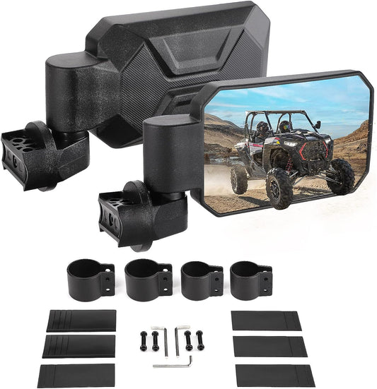 Kemimoto Adjustable Breakaway UTV Side View Mirrors 1.6‑2" Roll Bar
