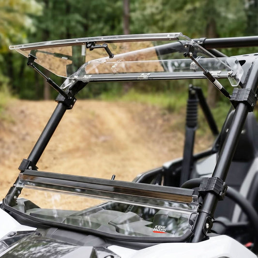 Kemimoto 3-in-1 Adjustable Flip Windshield for Kawasaki Teryx KRX