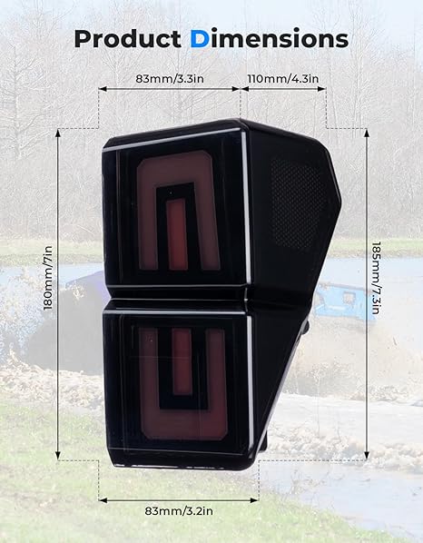 Kemimoto Upgraded Tail Lights for Polaris Ranger 1000 XP Crew