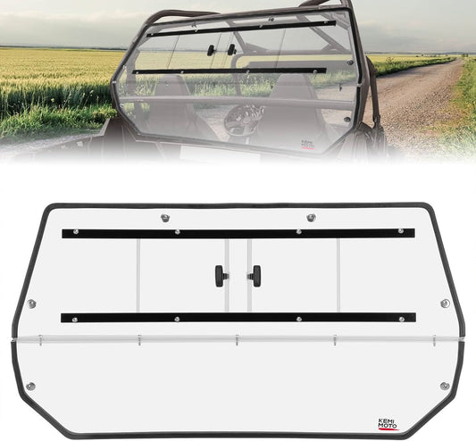 Kemimoto Full Rear Windshield with Sliding Window for Polaris RZR
