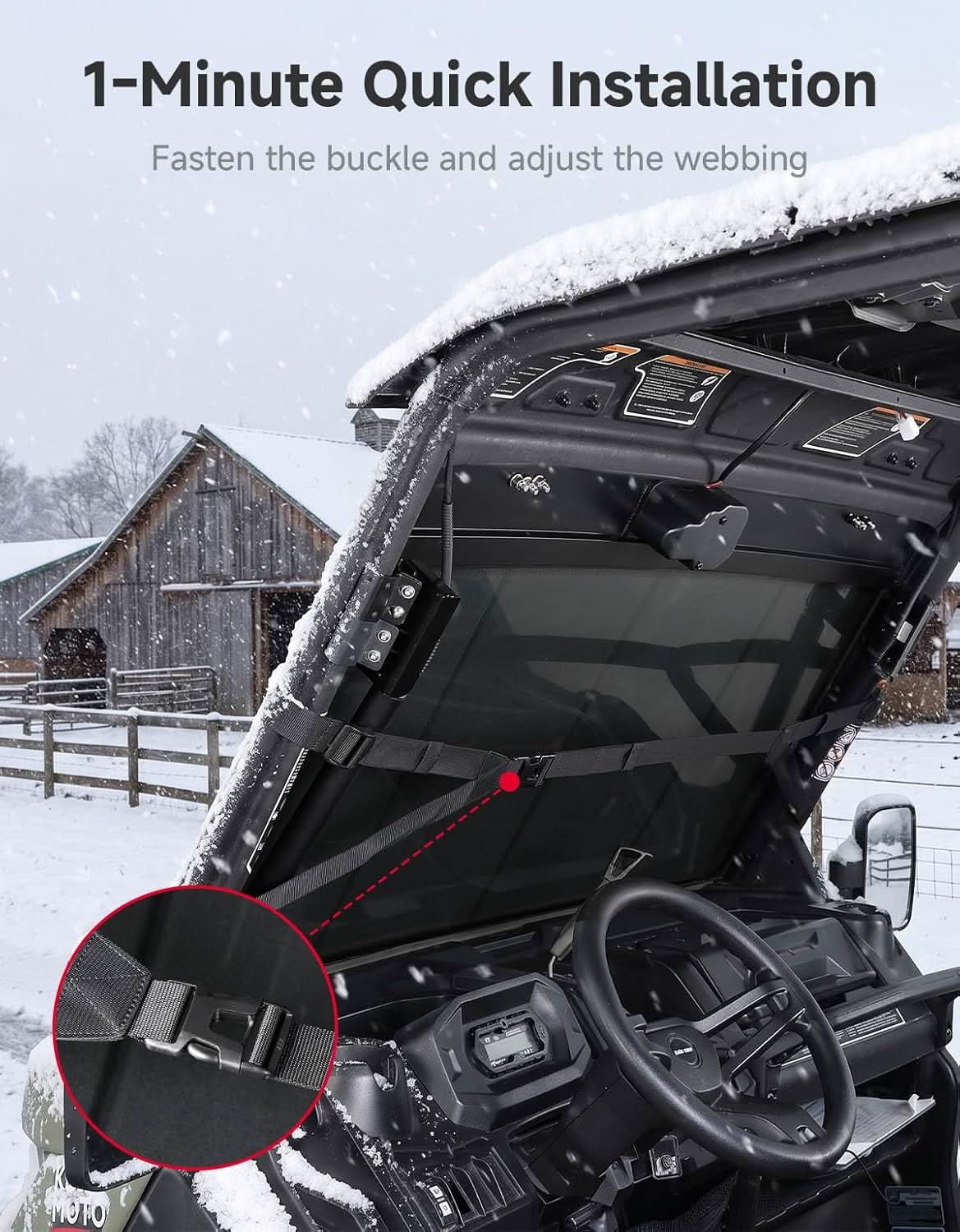 Kemimoto Glass Windshield Cover for Polaris Ranger & Can‑Am Defender