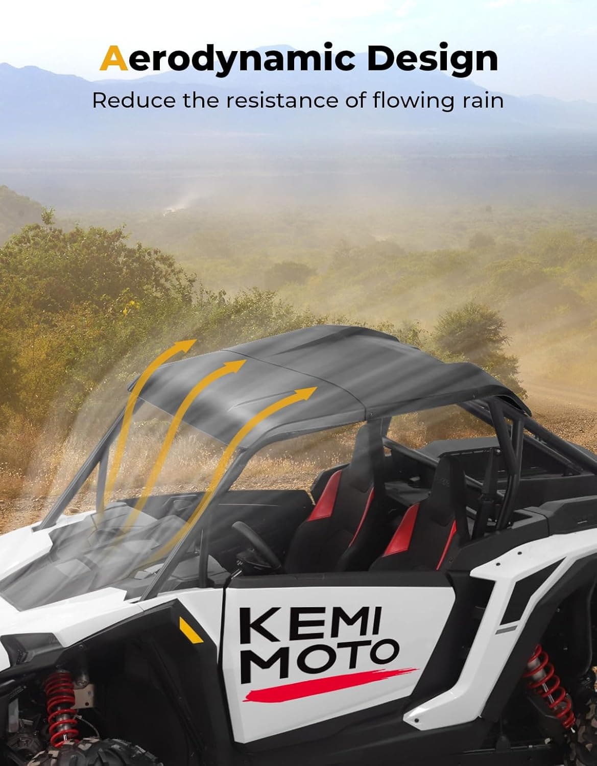 Kemimoto 3-in-1 UTV Roof Hard Top for Polaris RZR XP 1000