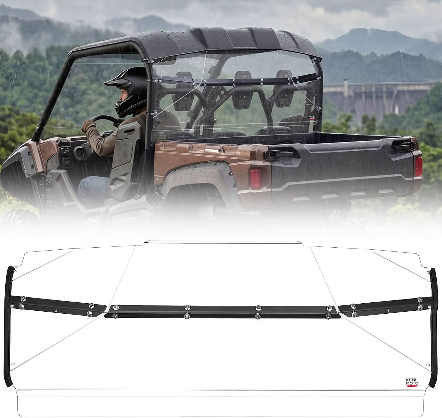 Kemimoto Rear Windshield for Yamaha Viking 2013+ Hard-Coated PC