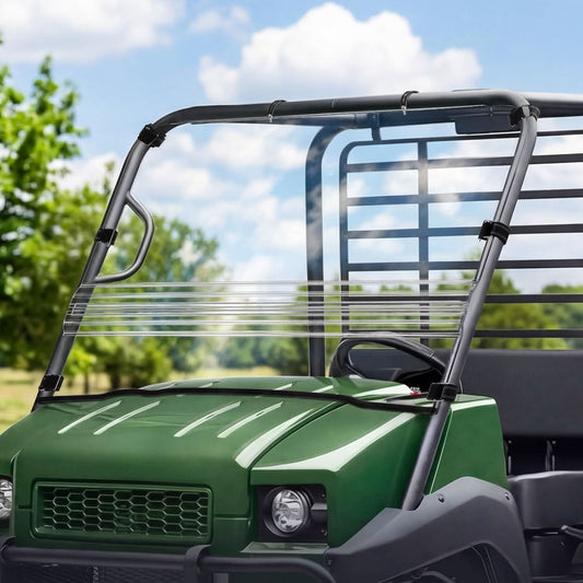 Kemimoto 2-IN-1 Flip-Up Windshield for Kawasaki Mule