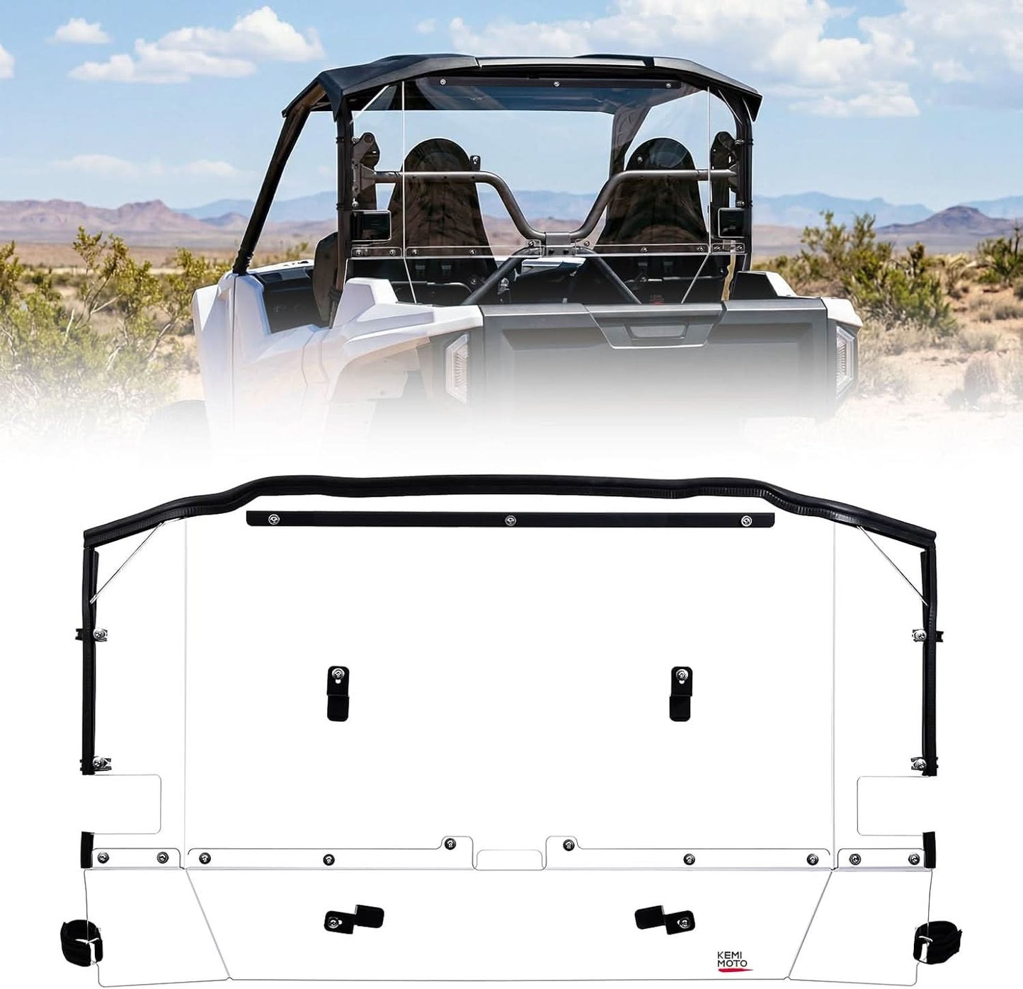 Kemimoto Rear Windshield Hard-Coated for Wolverine RMAX2