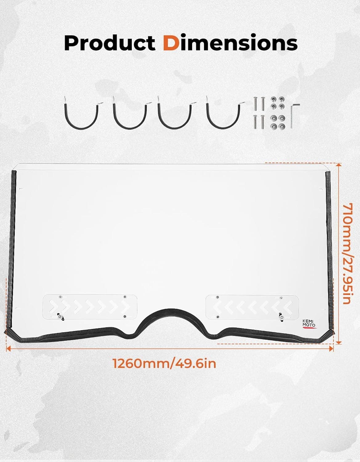 Kemimoto Heavy Duty Front Windshield for Rhino 450/660/700