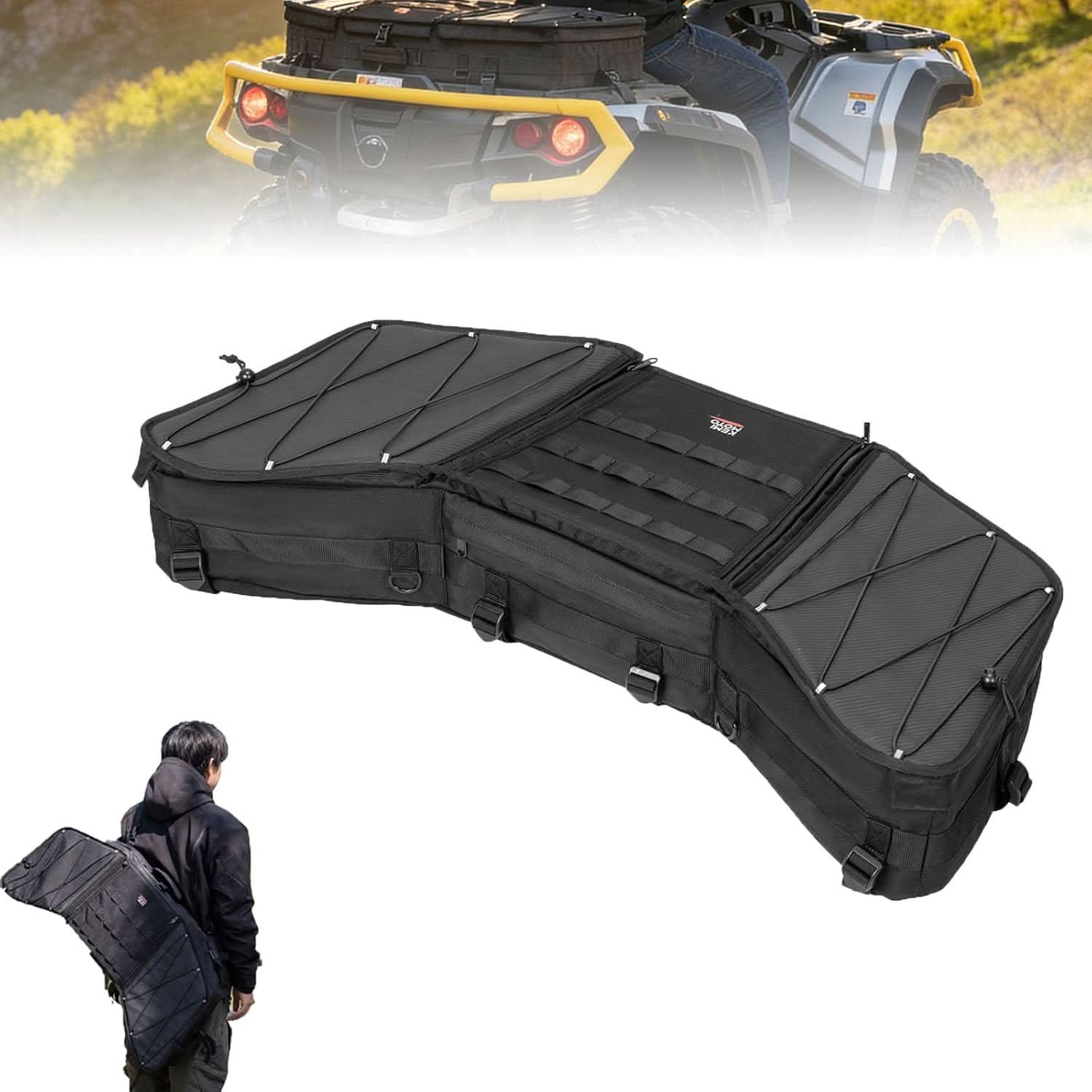 Kemimoto 1680D Oxford Rack Bag for Polaris Sportsman Ranger RZR