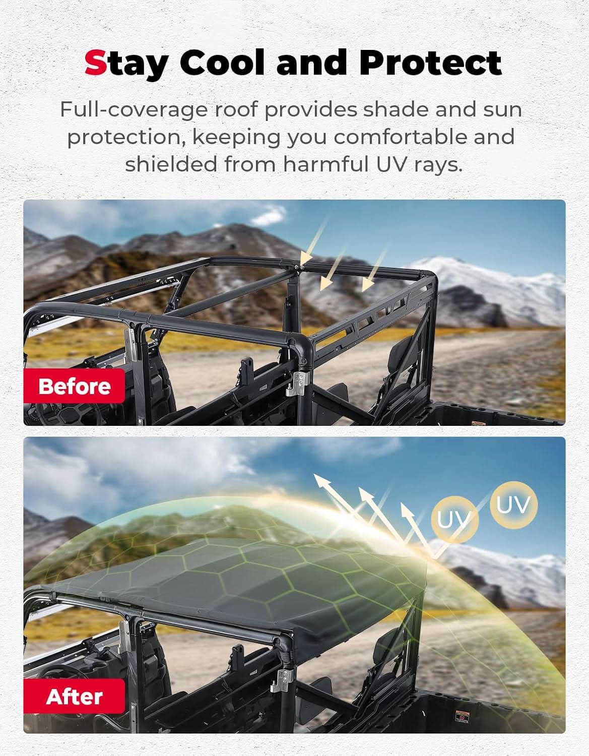 Kemimoto Polaris Ranger Crew UTV Soft Top 2019-2026