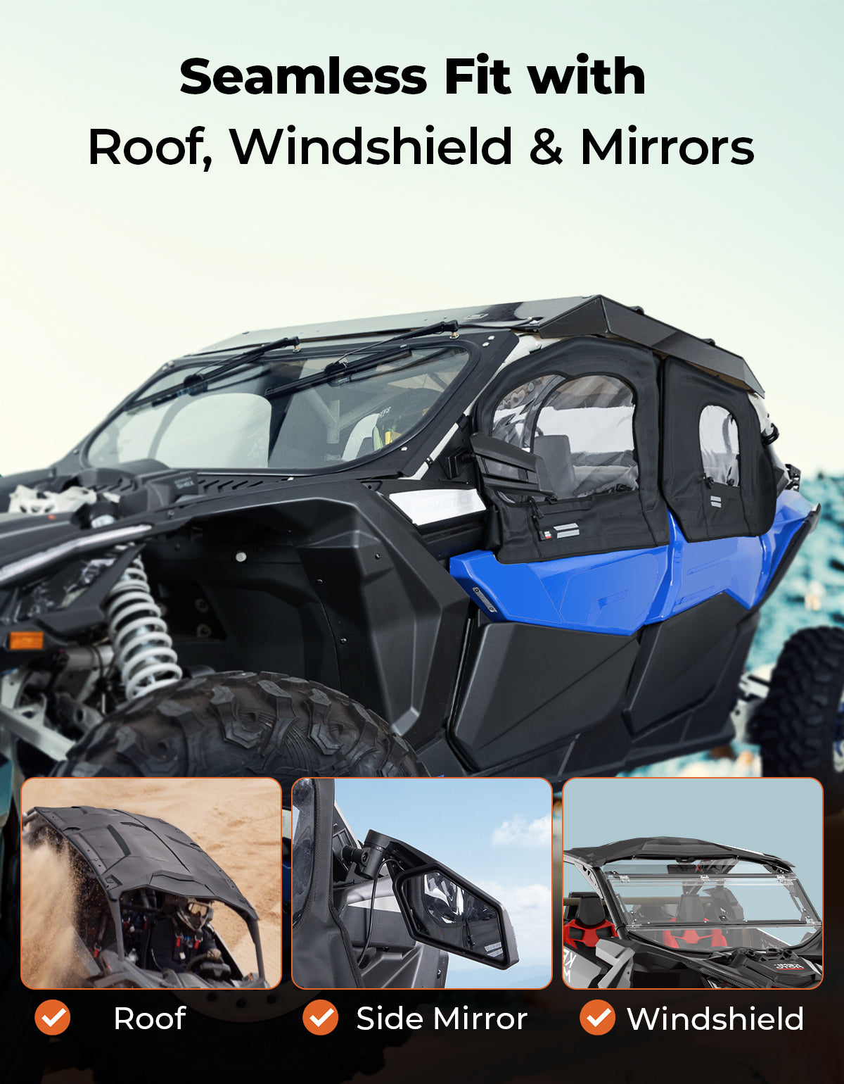 Soft Cab Enclosures with Metal Frame for Can‑Am Maverick X3 MAX