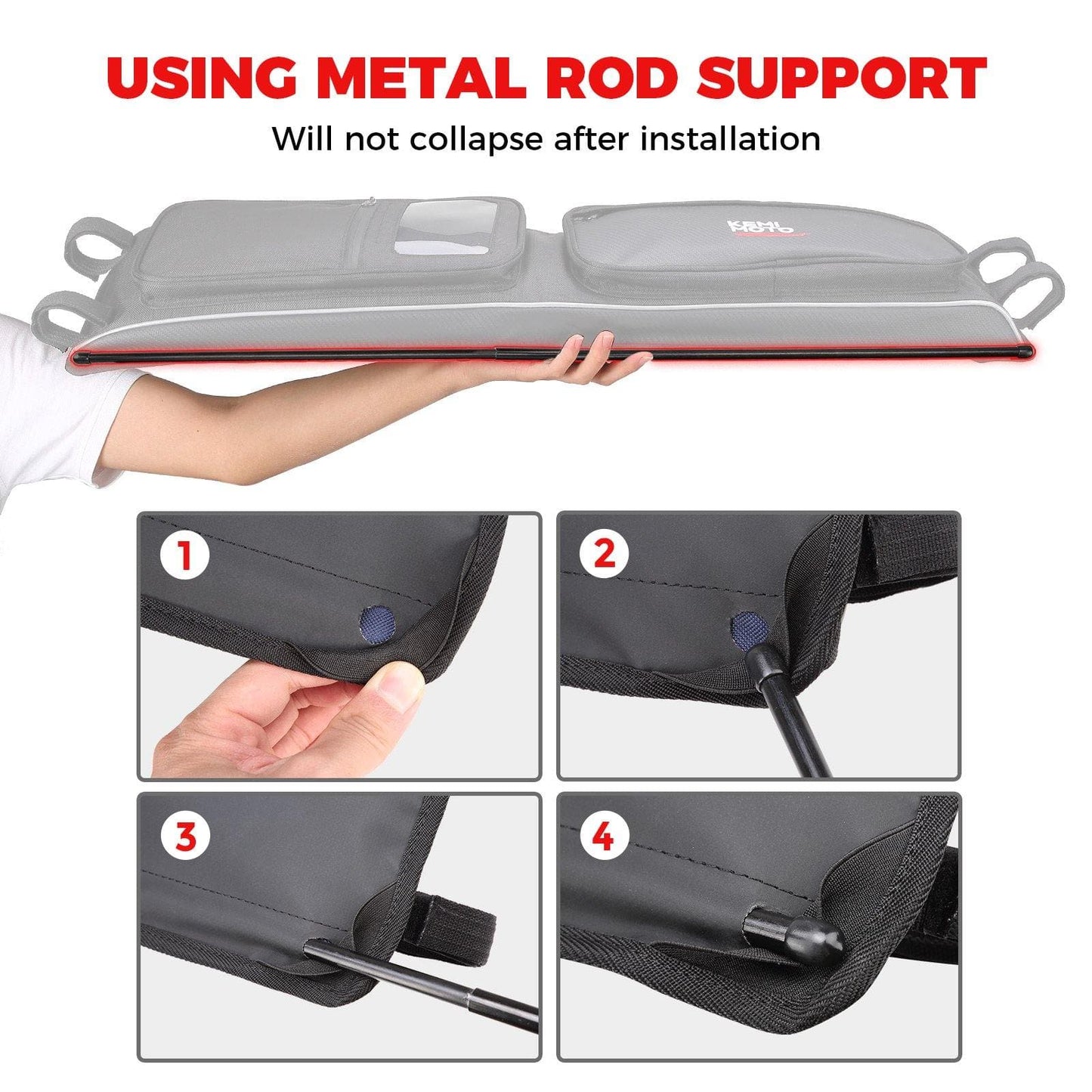 Kemimoto Roof Storage Bag Capacity for Polaris RZR XP 1000