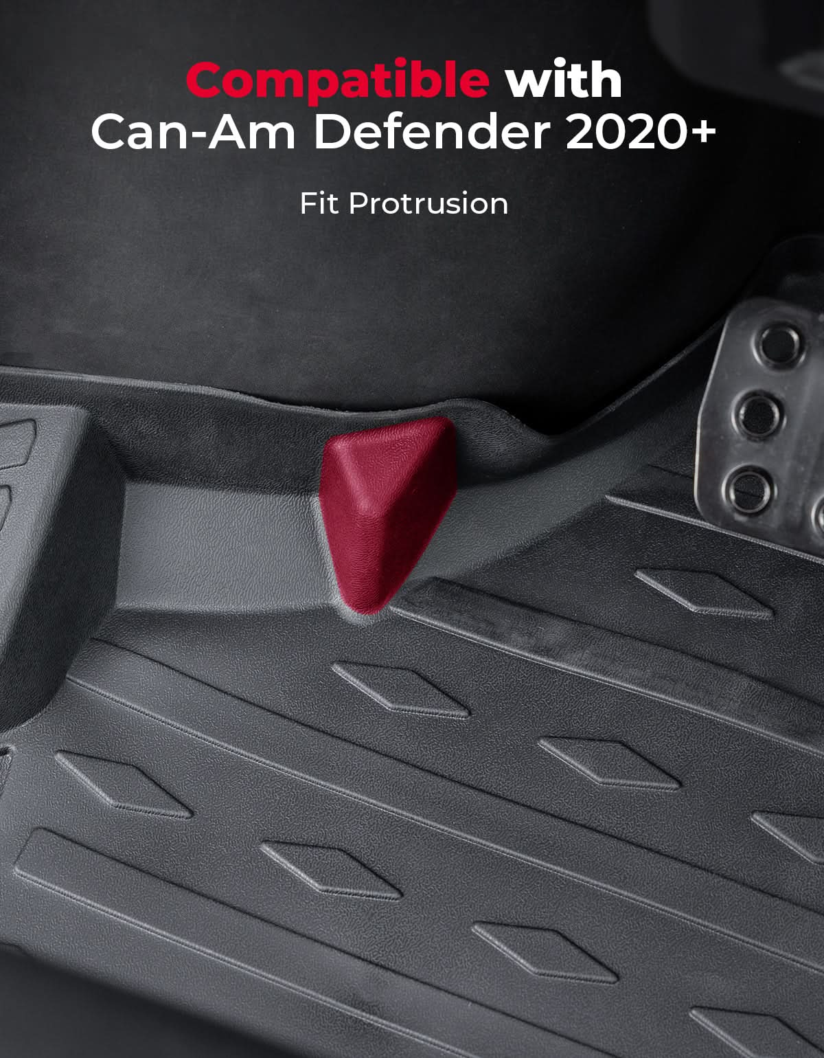 4PCS Floor Mats for Can-Am Defender MAX 2020–2025 All-Weather Rubber
