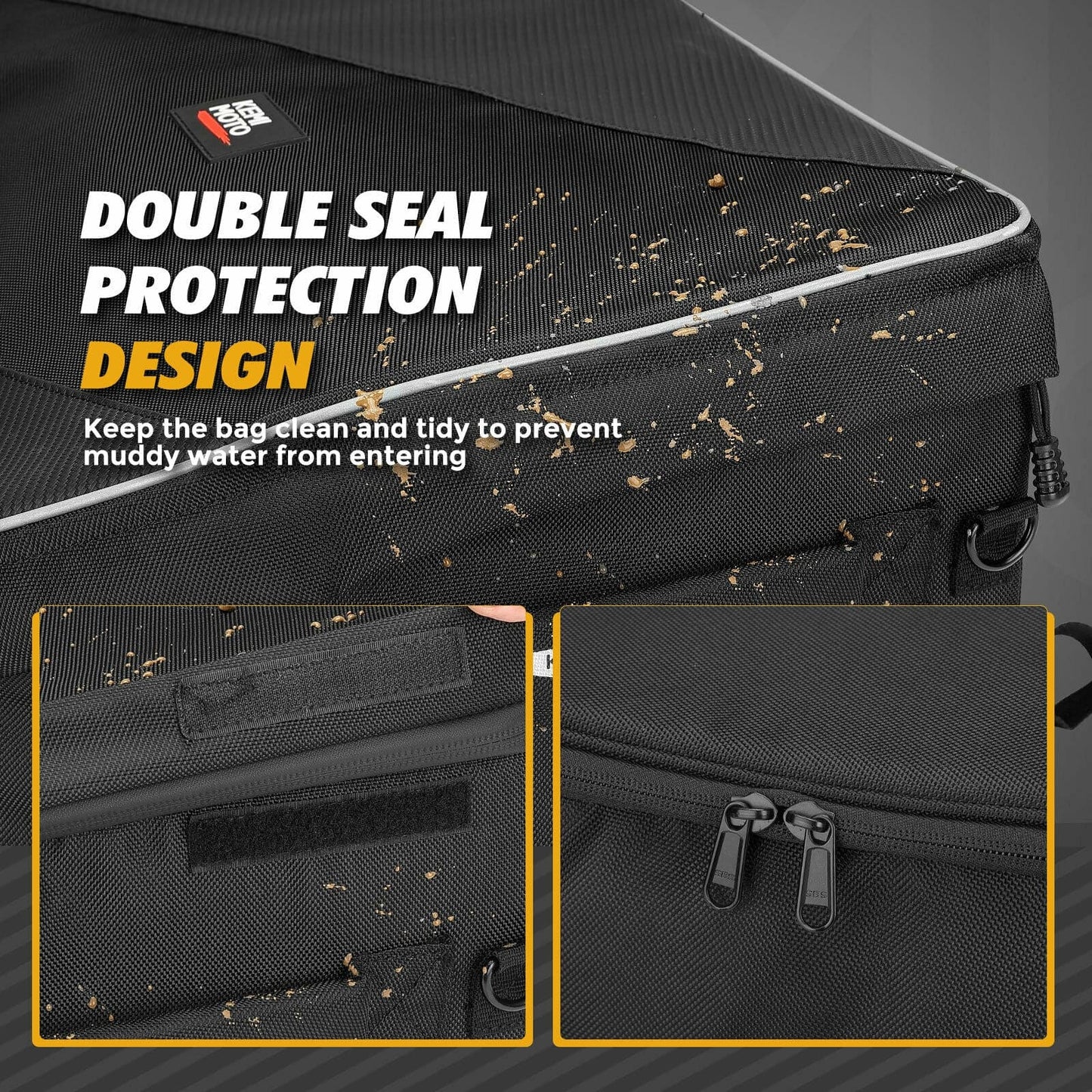 KEMIMOTO UTV Rear Storage Bag with Fixed Strap