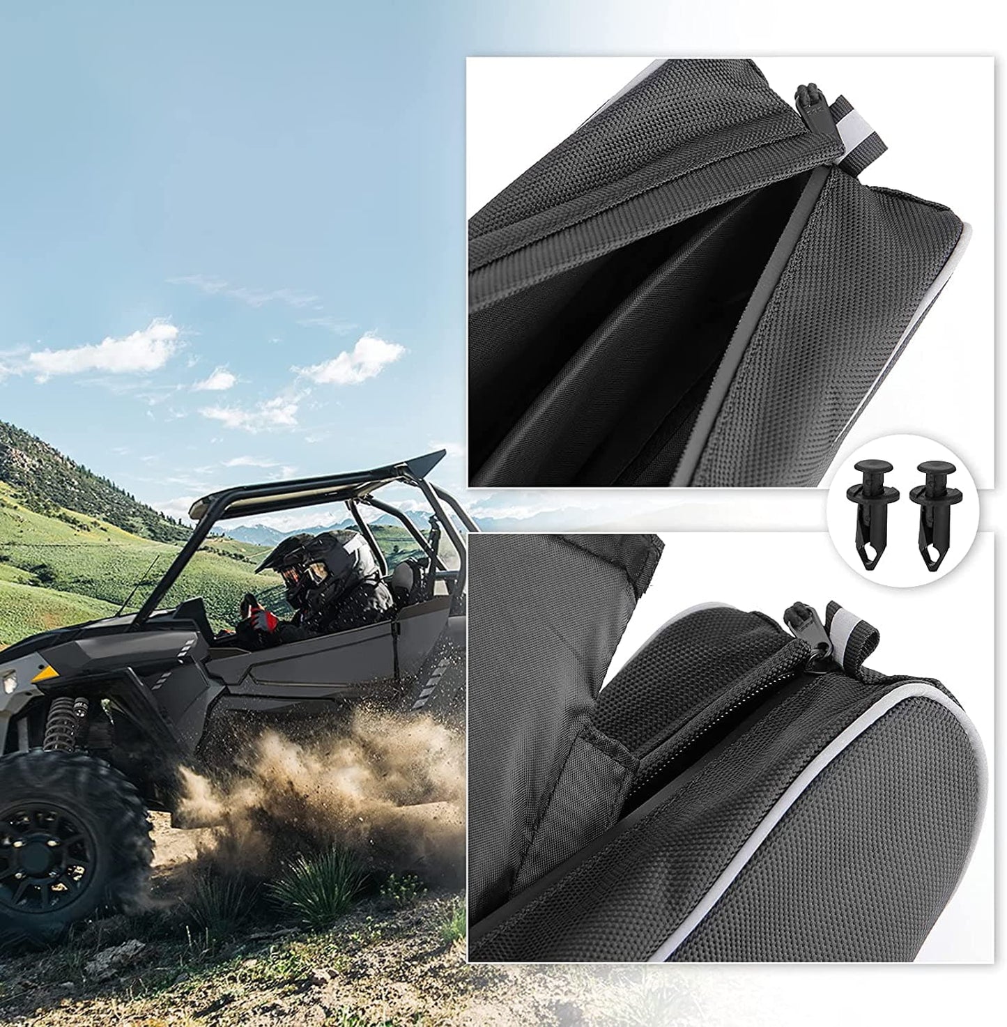 KEMIMOTO Rear Corner Bag for Polaris RZR Turbo XP 1000