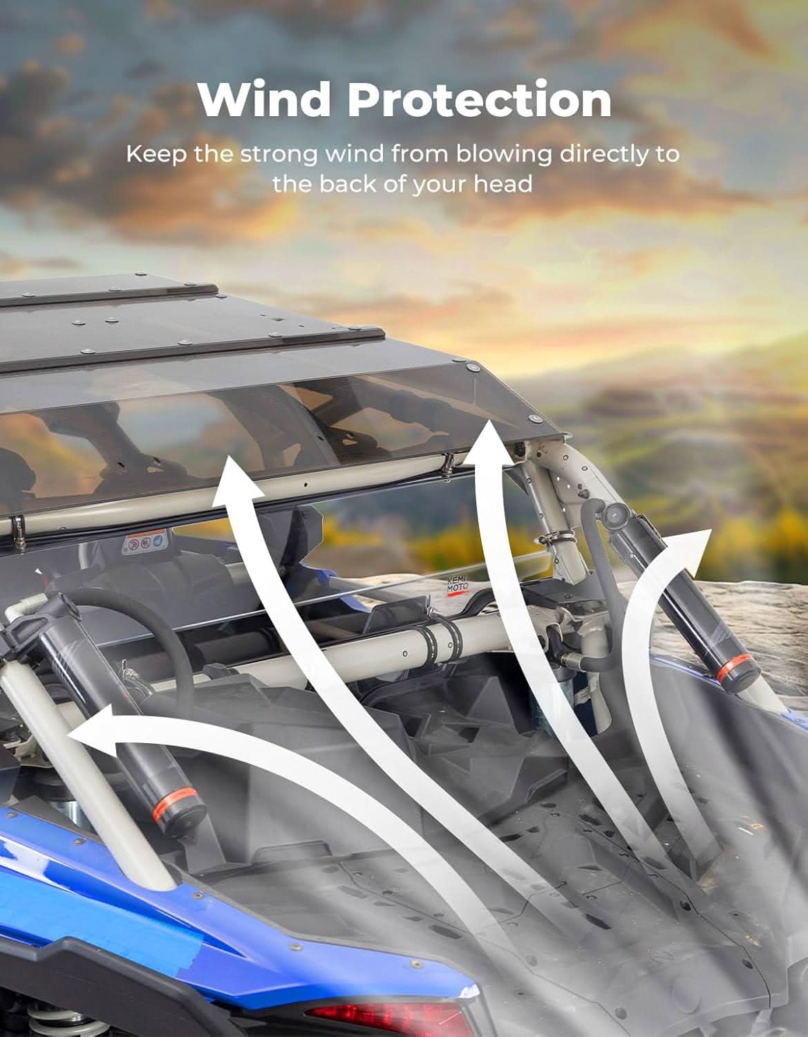 Kemimoto Rear Windshield Scratch-Resistant for Can‑Am Maverick X3 / X3 MAX