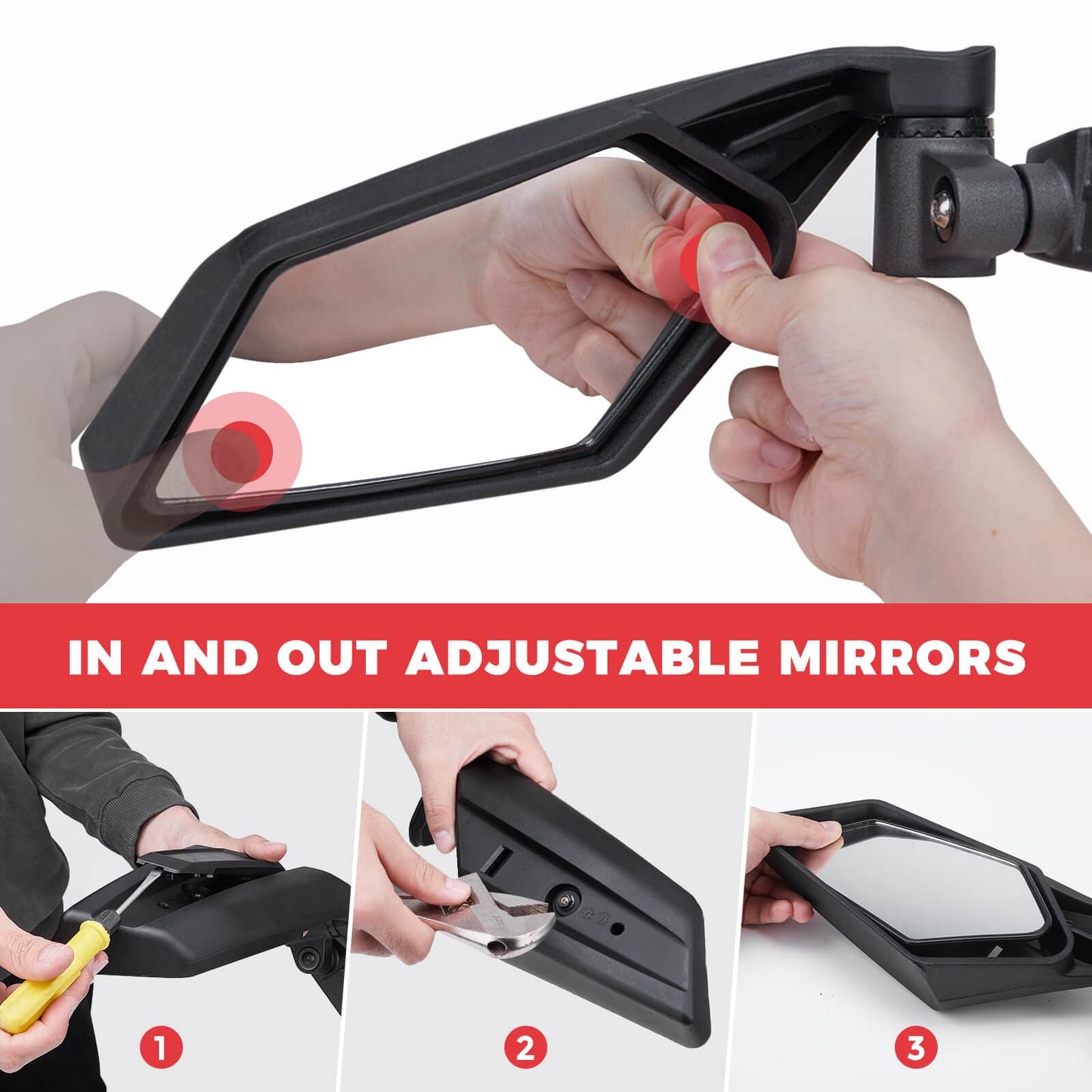 KEMIMOTO Lower Door Inserts & Mirror for Can‑Am Maverick X3