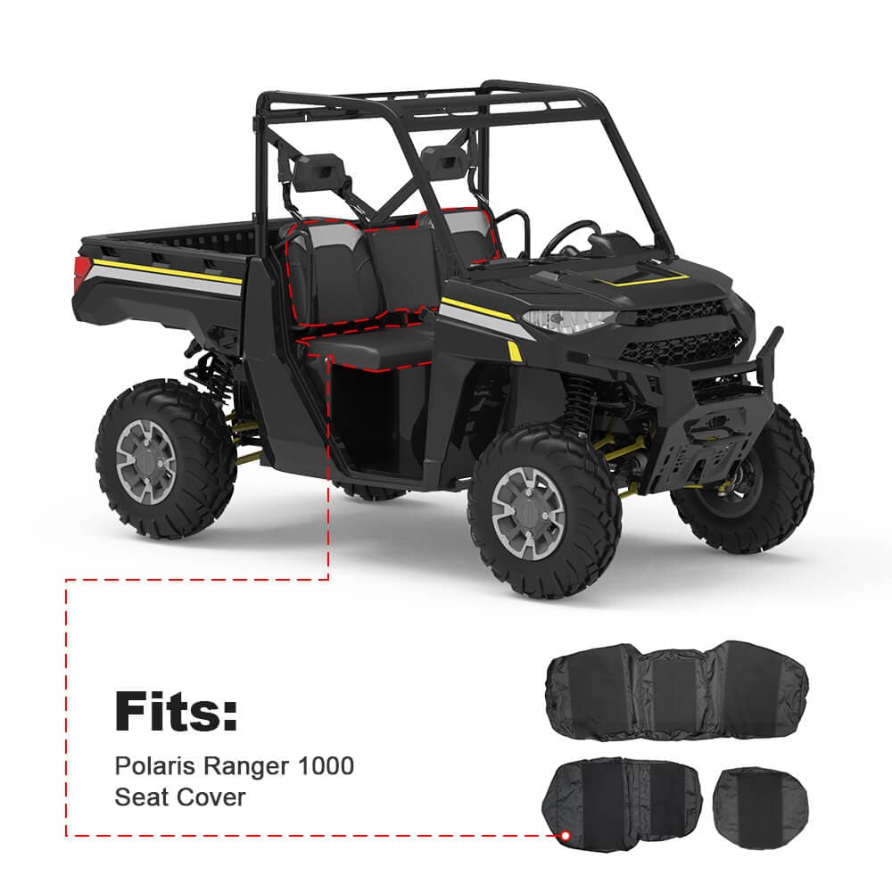 KEMIMOTO Polaris Ranger Waterproof UTV Seat Cover And Storage Box