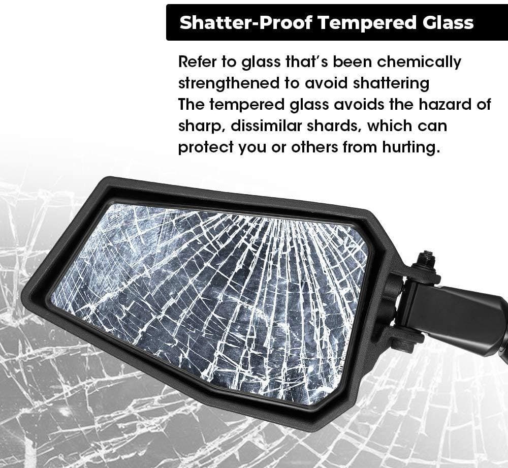 Kemimoto Aluminum Side Mirror for Polaris RZR, Color Chevrons