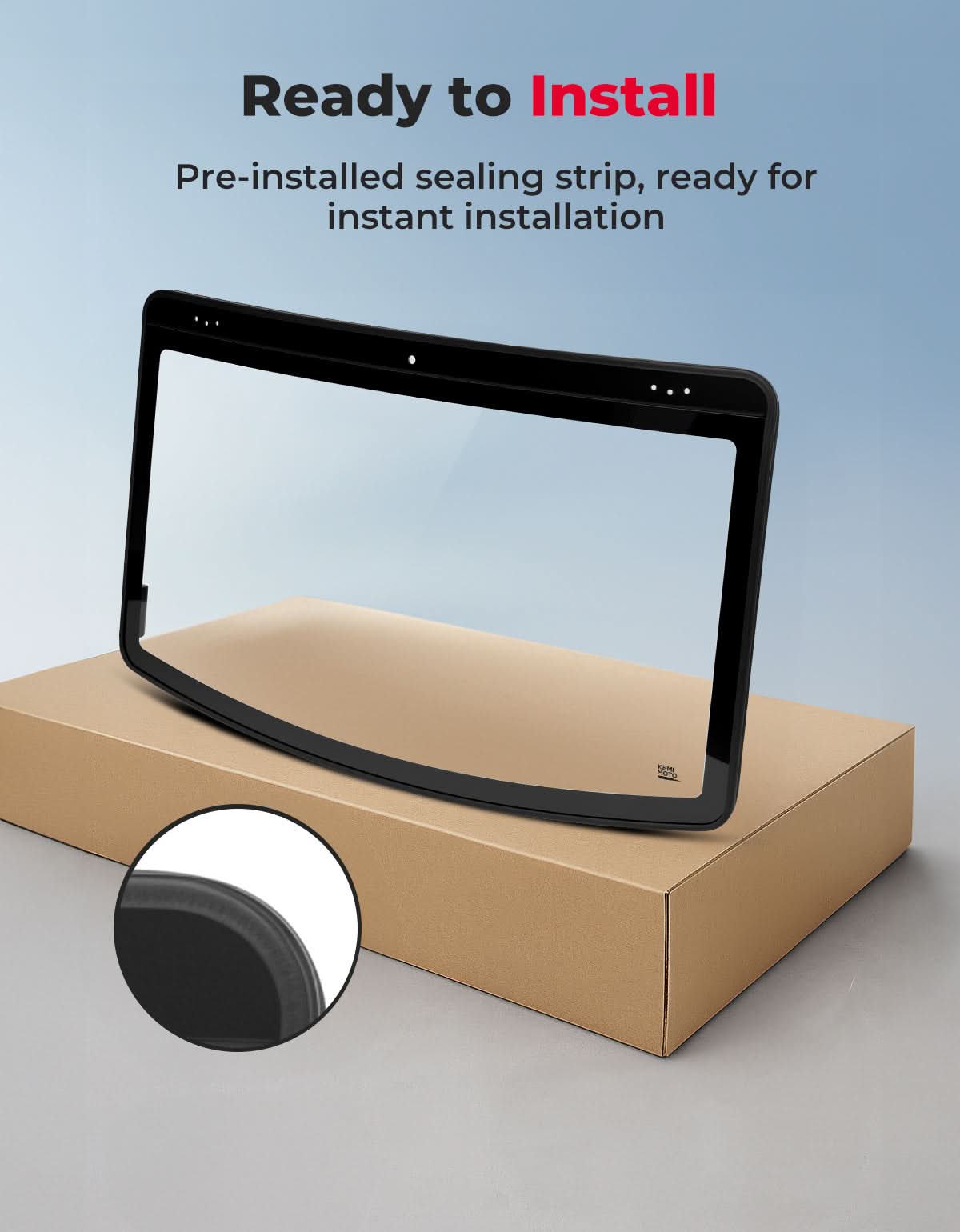 Kemimoto Front Windshield With Wiper For Polaris Ranger 1000