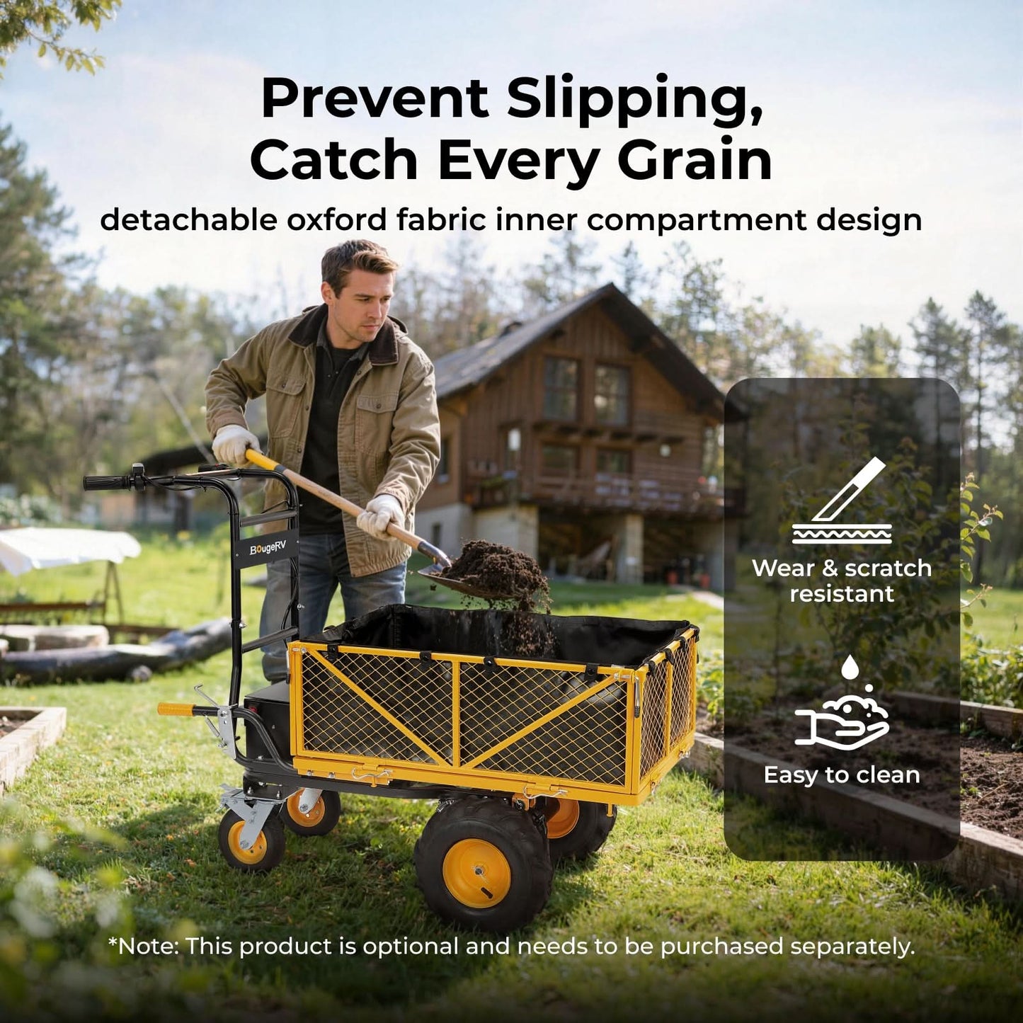 BougeRV GC660 Electric Utility Garden Cart Steel Frame