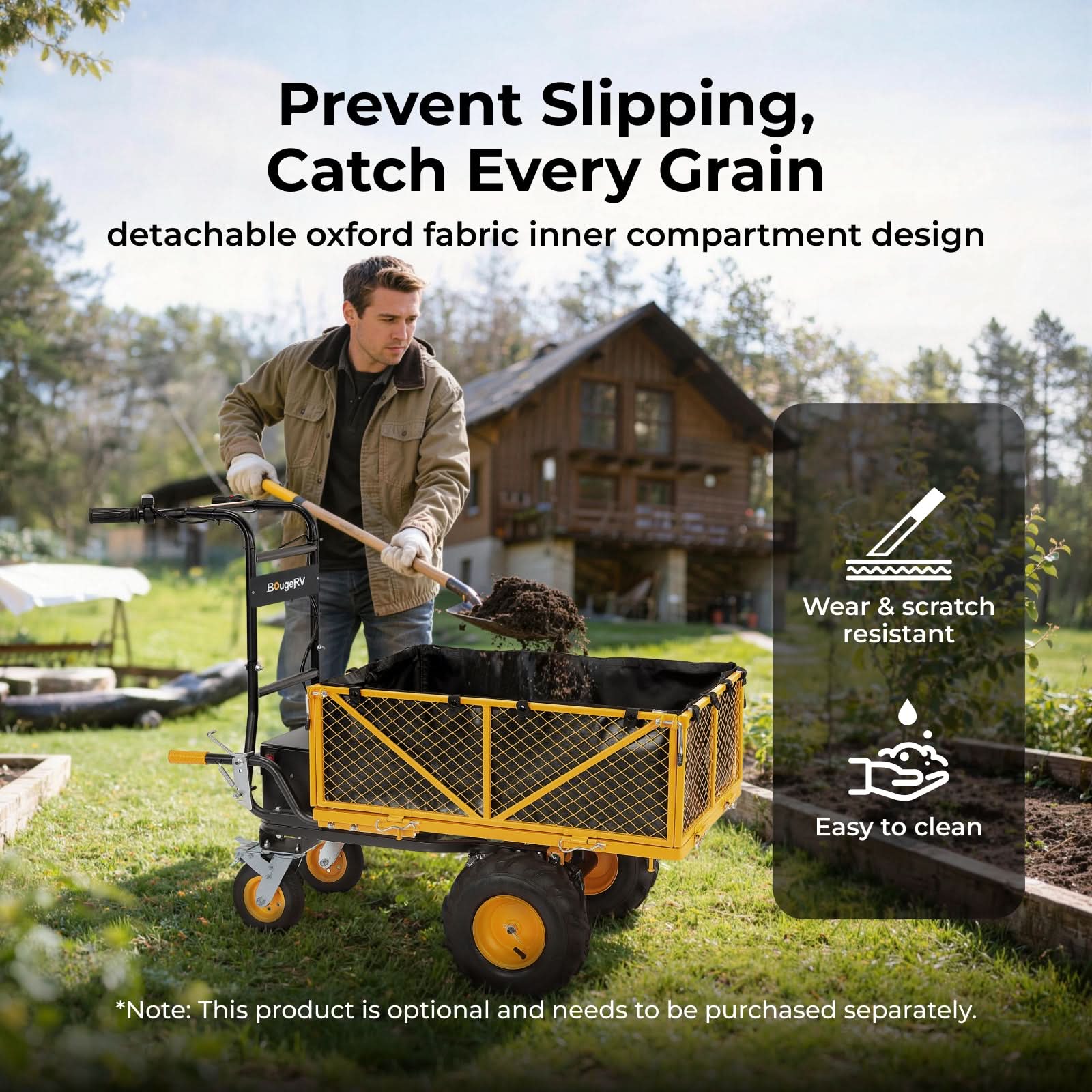 BougeRV GC660 Electric Utility Garden Cart Steel Frame
