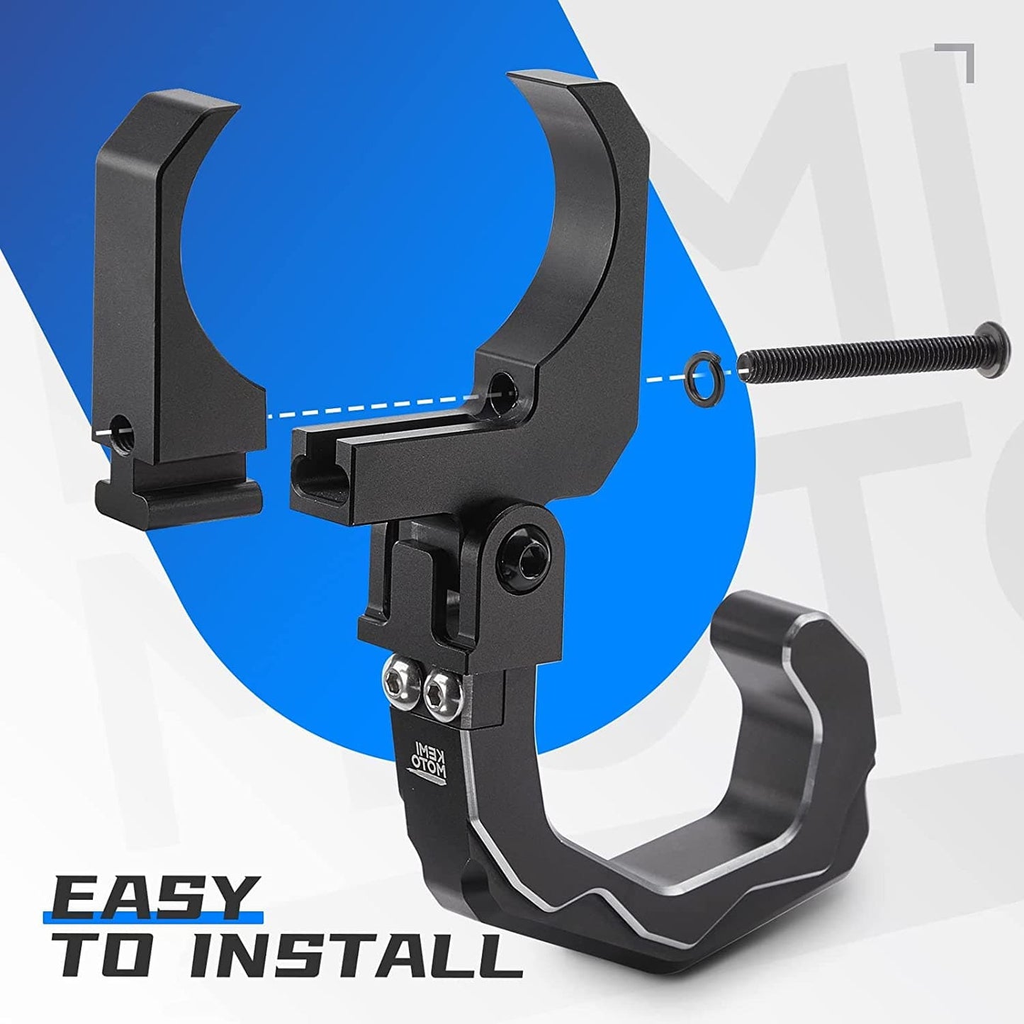 Kemimoto UTV Helmet Hook Aluminum 1.6‑2″ Roll Bar Fit