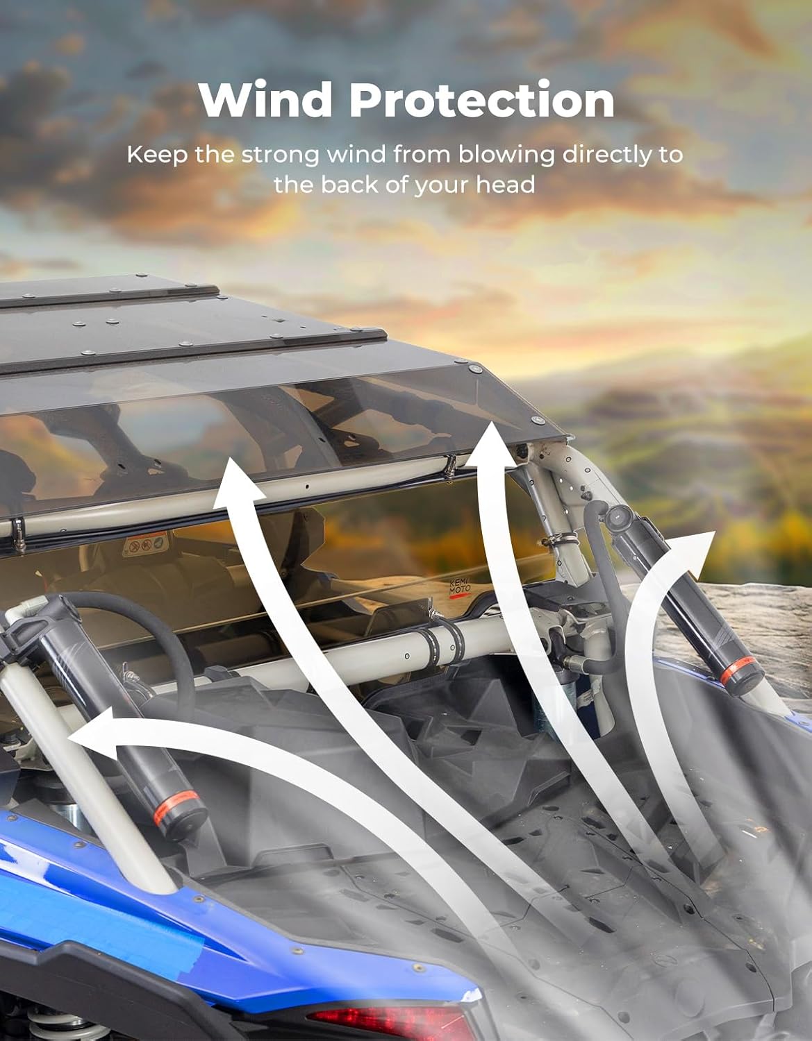 Kemimoto Rear Tinted Windshield for Can‑Am Maverick X3