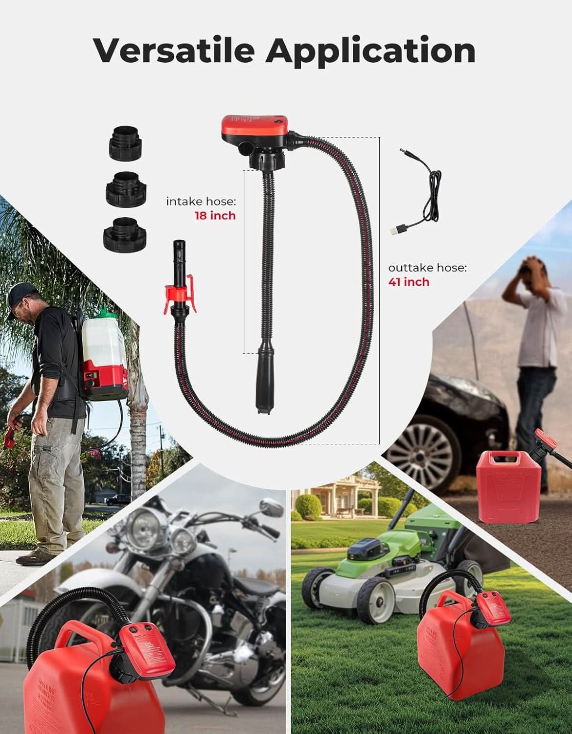 41" Hose Fuel Transfer Pump with Automatic Shut-Off Sensor