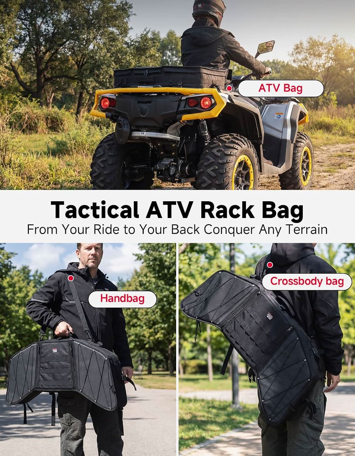 Kemimoto 1680D Oxford Rack Bag for Polaris Sportsman Ranger RZR