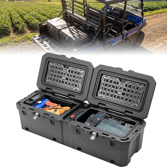 Kemimoto UTV Bed Storage Box 110L Waterproof Dual‑Sided Lid