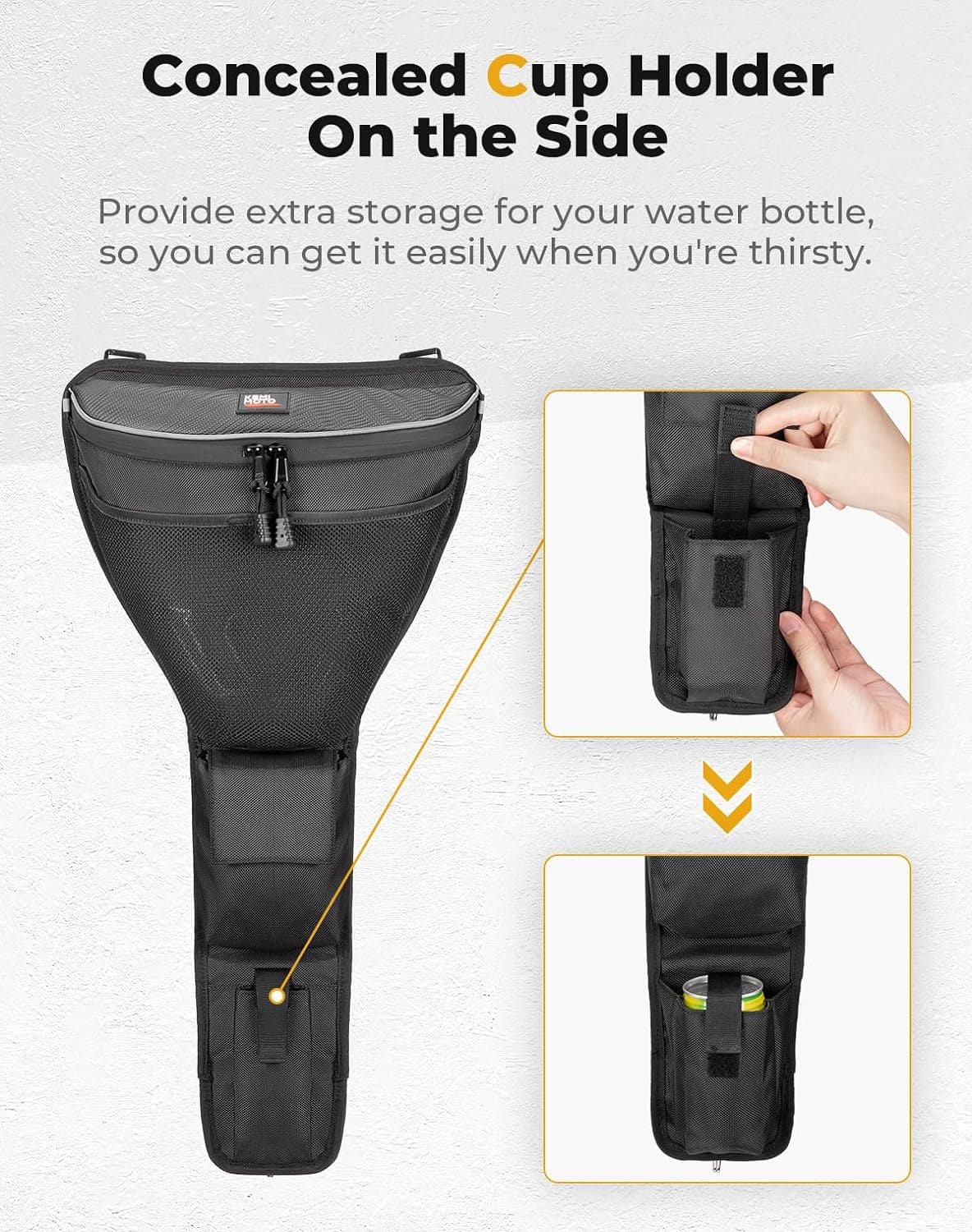 Kemimoto Storage Bag with Cup Holder for RZR XP1000 2024‑2025
