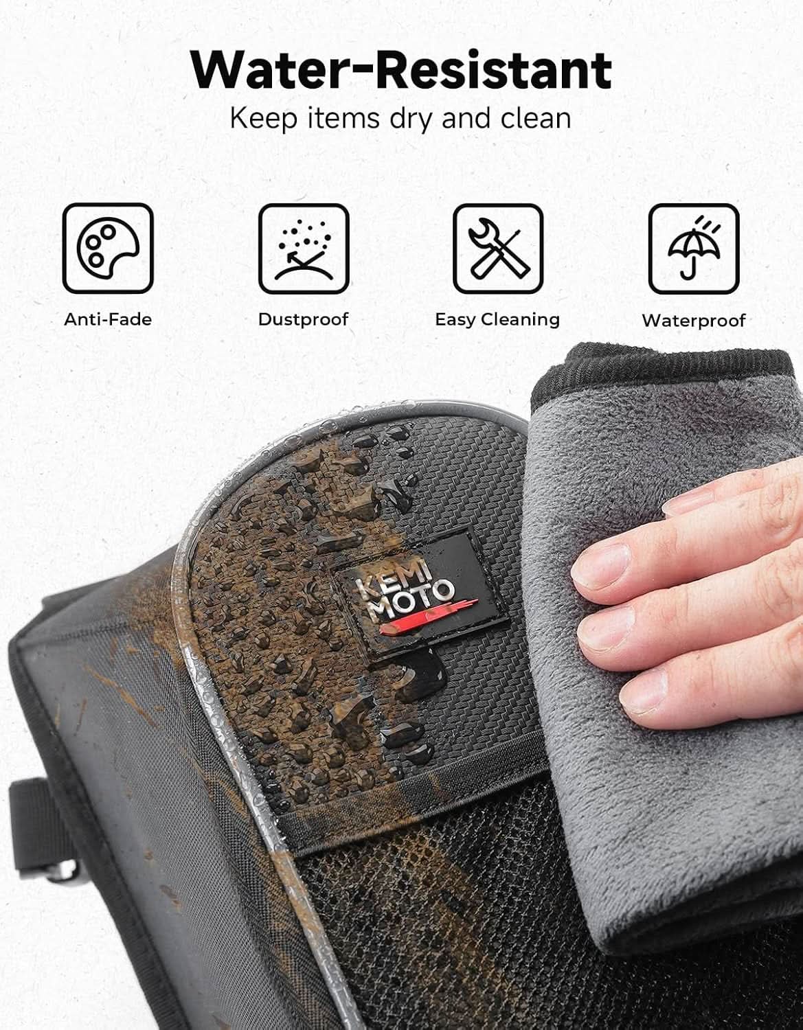 Kemimoto UTV Center Seat Storage Bag 10L For Polaris RZR
