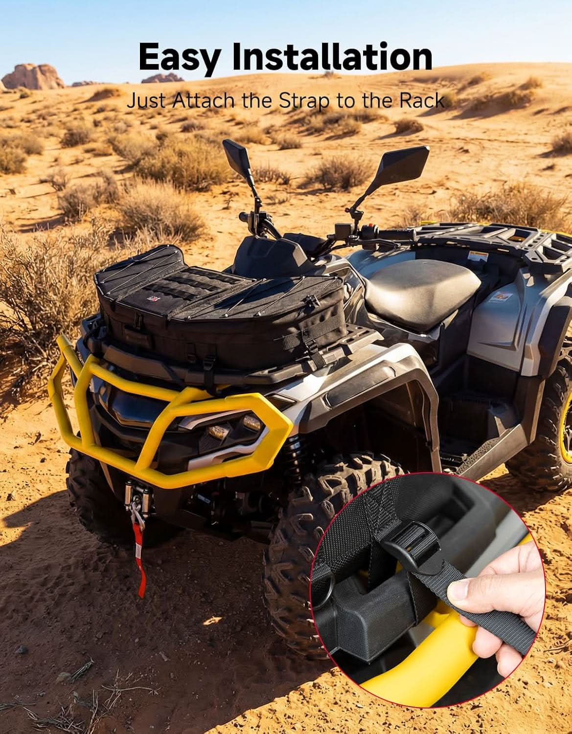 Kemimoto 1680D Oxford Rack Bag for Polaris Sportsman Ranger RZR