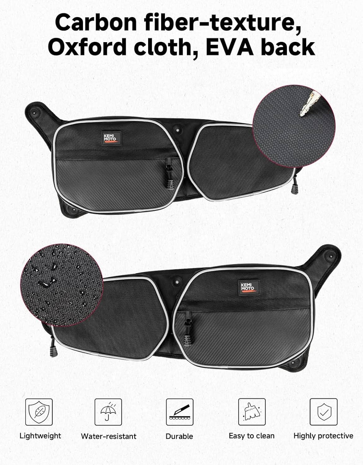 Kemimoto Door Storage Bags with Knee Pads for RZR 900