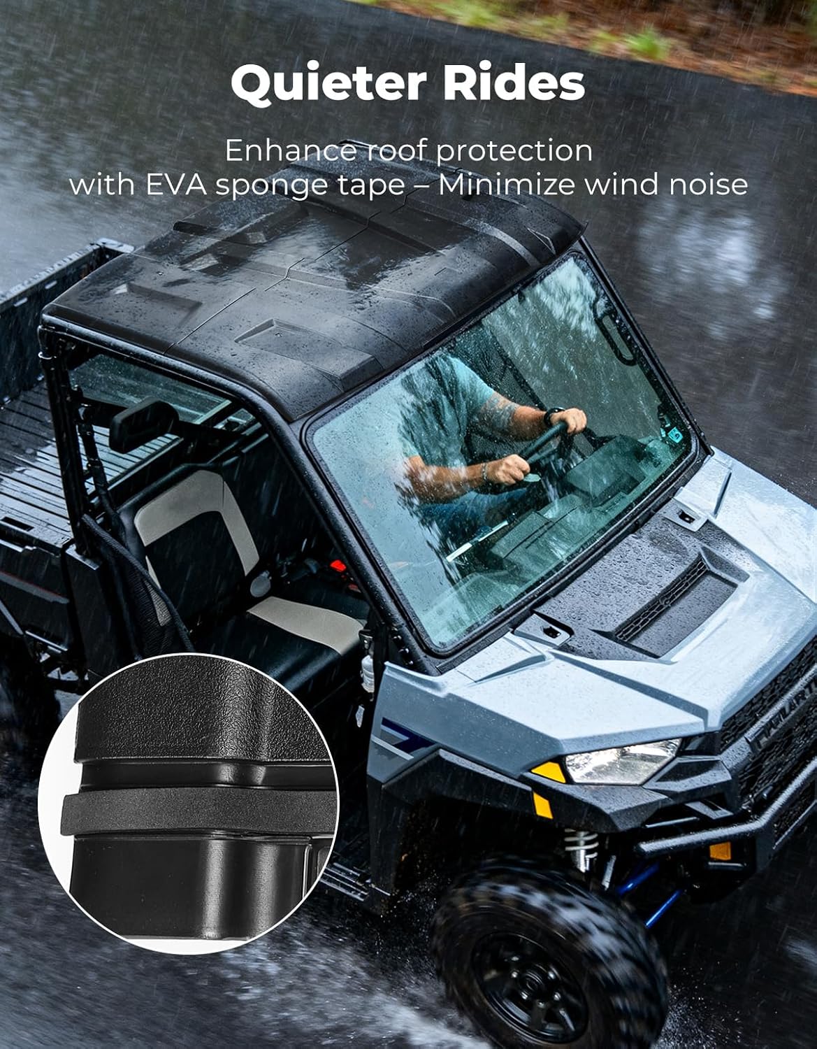 Kemimoto Plastic Hard Roof 3-Seat for Polaris Ranger XP 1000