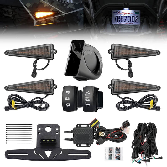 Kemimoto 4 Triangle UTV Turn Signal Kit with Horn
