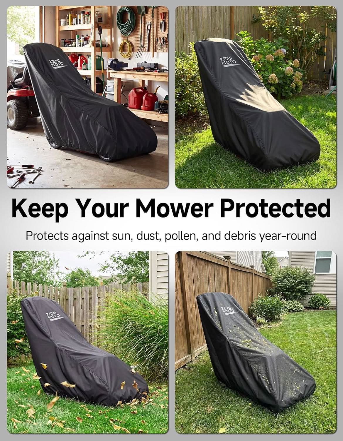 Kemimoto Lawn Mower Cover for Walk‑Behind Push Mowers
