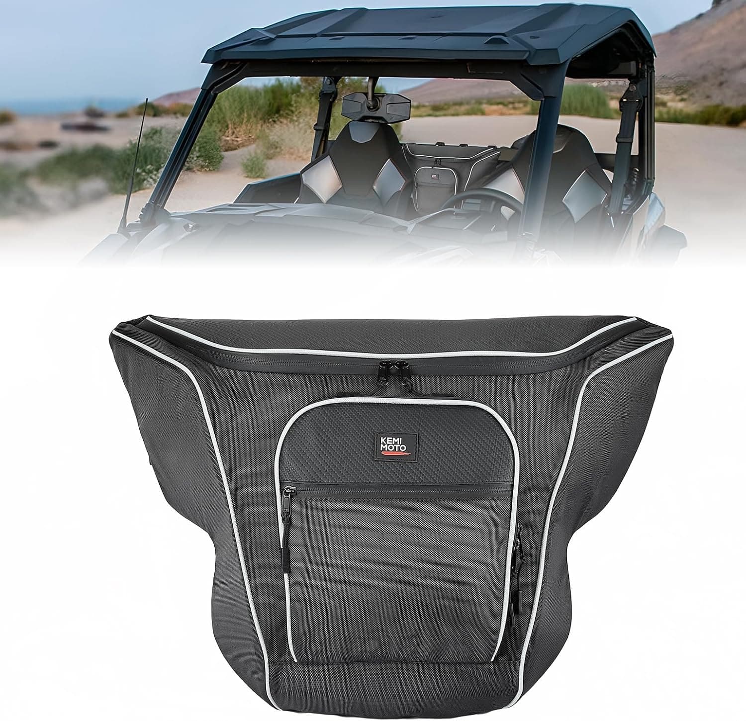 Kemimoto UTV Seat Bag 12L Water‑Resistant for Polaris 1000/XP 2016‑2024