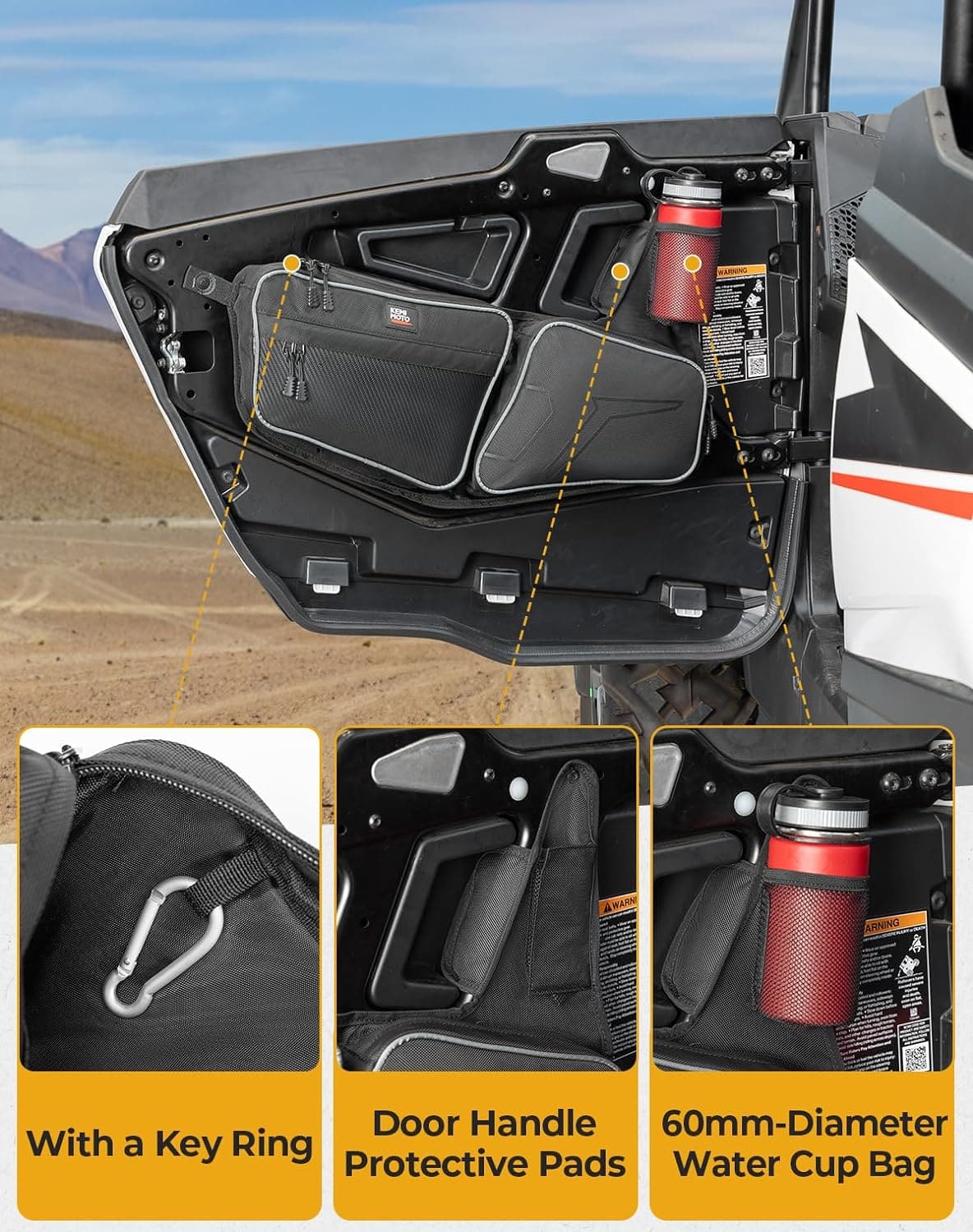 Kemimoto Front Door Bag for Polaris RZR XP 1000/4 2024-2025