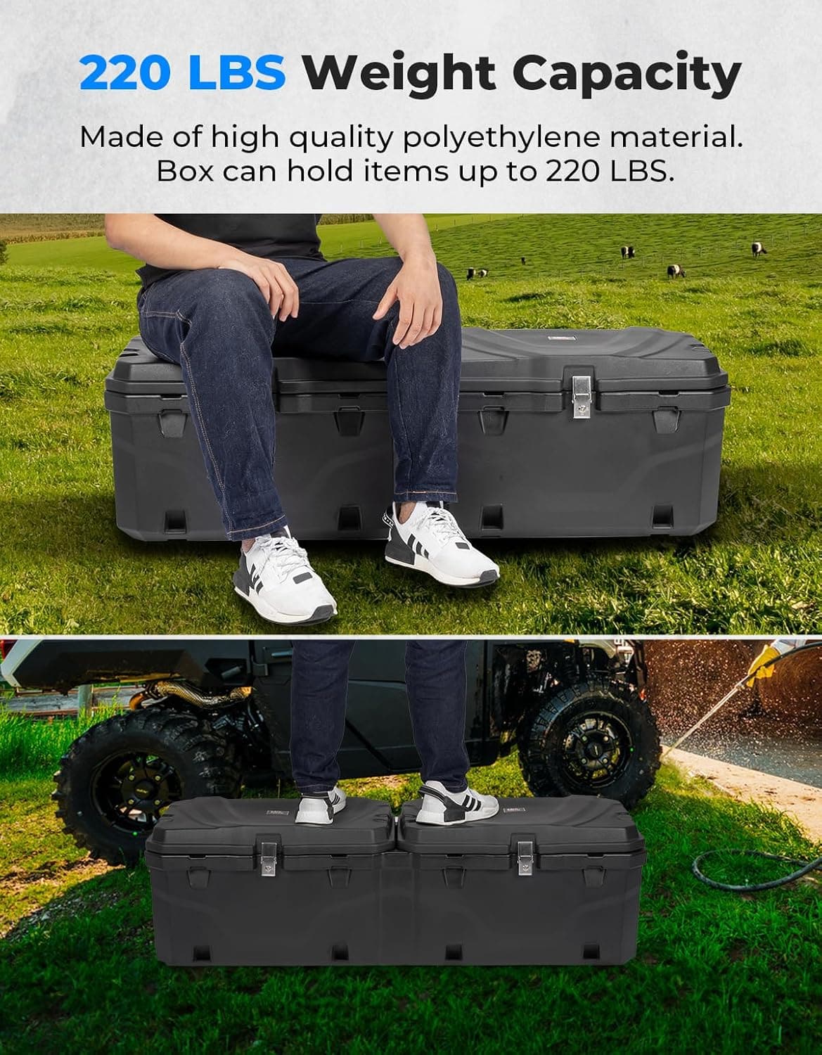 Kemimoto 29GAL UTV Bed Box for Polaris Ranger