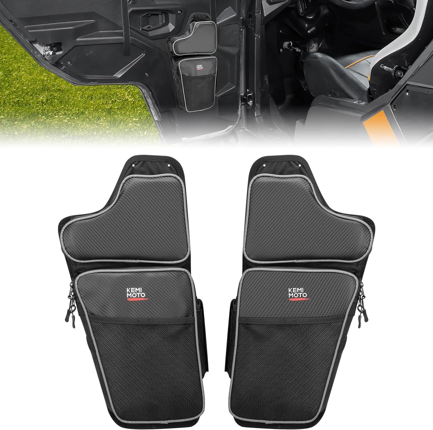 Kemimoto Lower Door Bags with Knee Pad for Polaris 2pcs