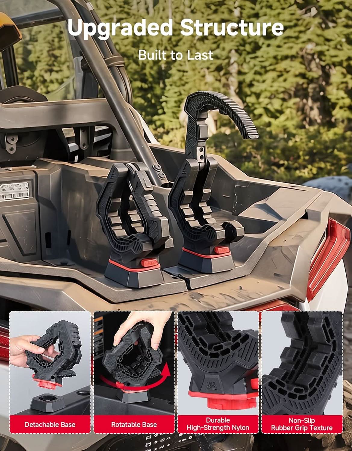 Kemimoto Ratcheting Hunting Tool Rack for Sportsman & RZR