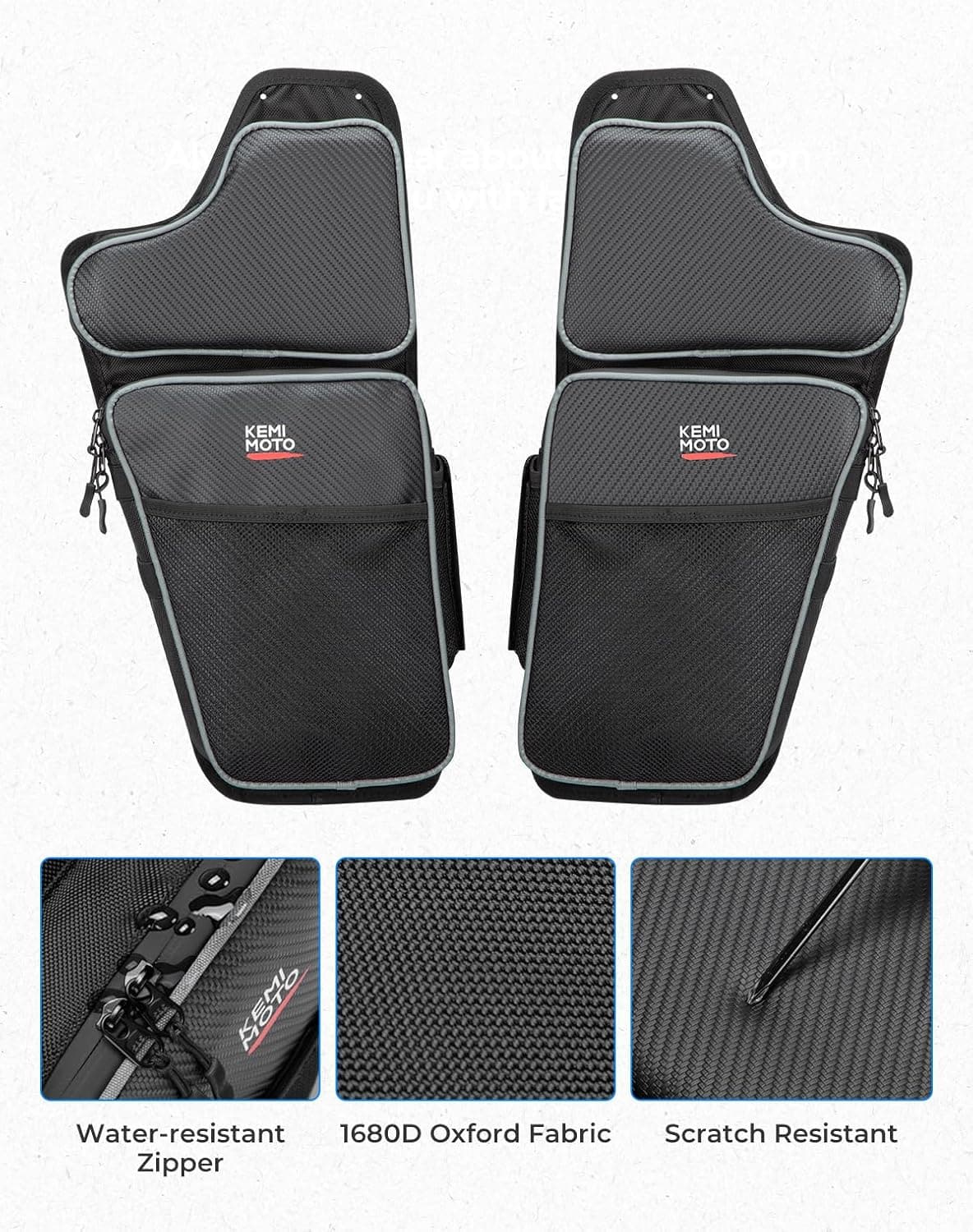 Kemimoto Lower Door Bags with Knee Pad for Polaris 2pcs