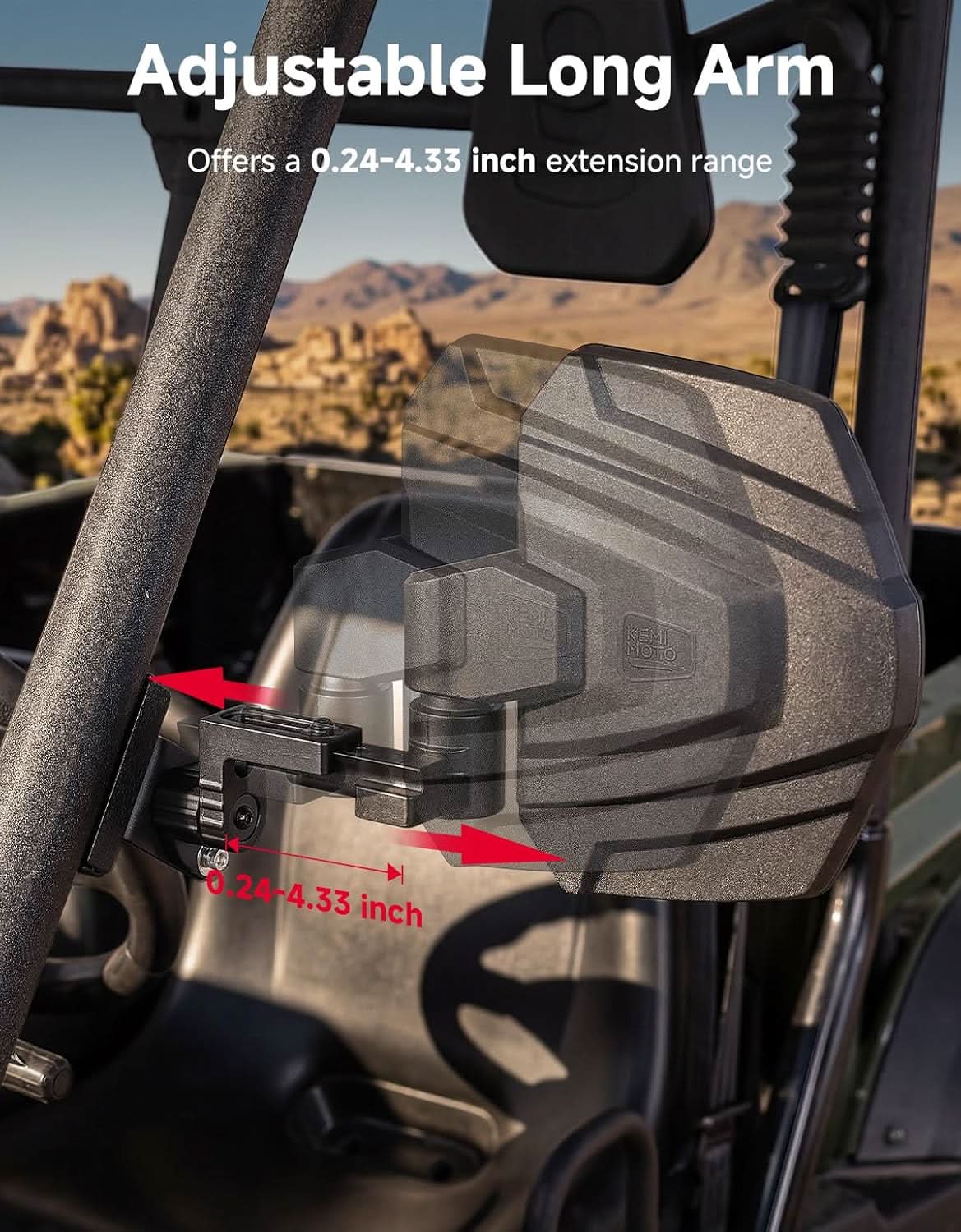 Kemimoto Larger View Side Mirrors for Polaris, CFMOTO, Hisun