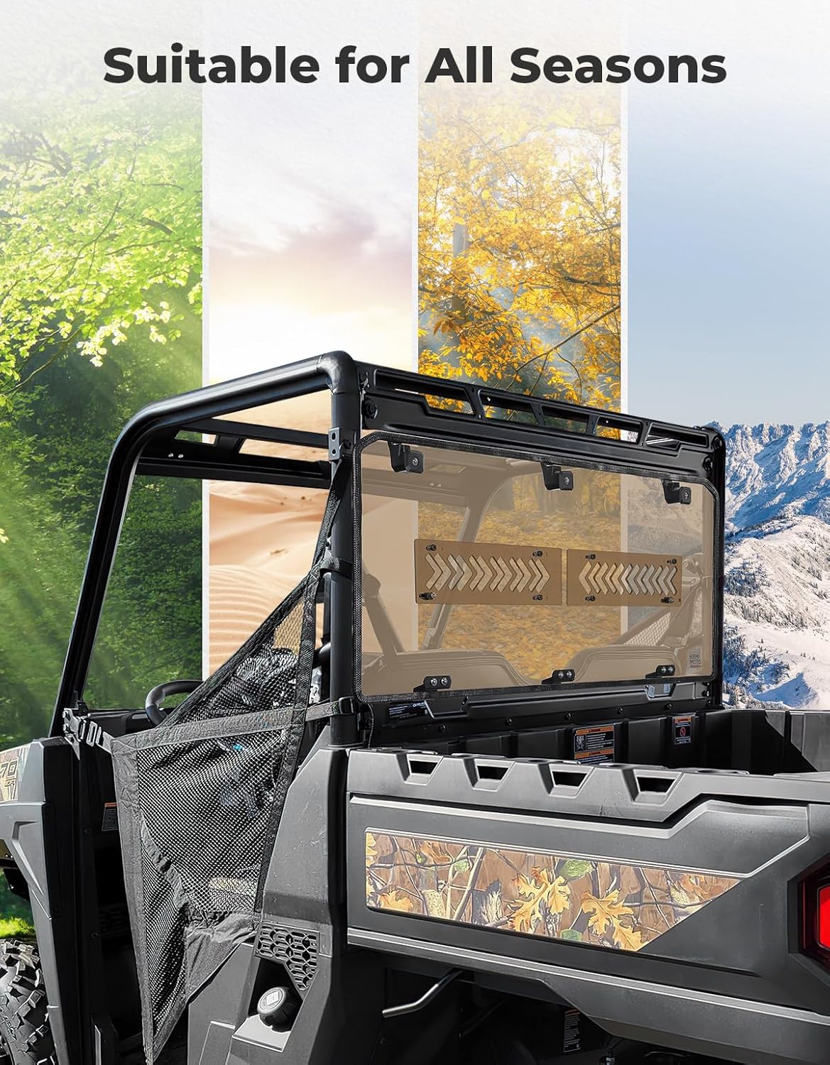 Kemimoto Tinted Rear Window for Polaris Ranger Midsize 500/570